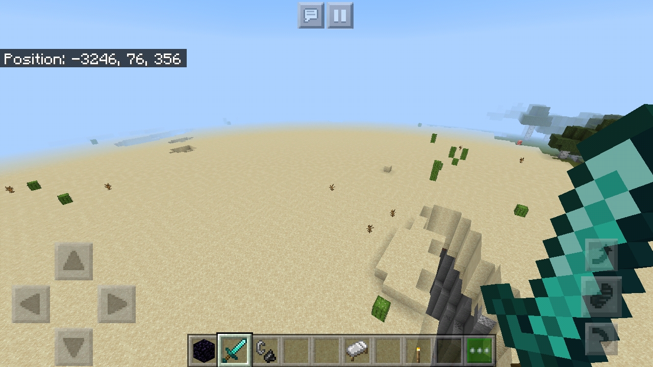 Bedrock seed with bizarrely flat desert (1936200678) r/minecraftseeds