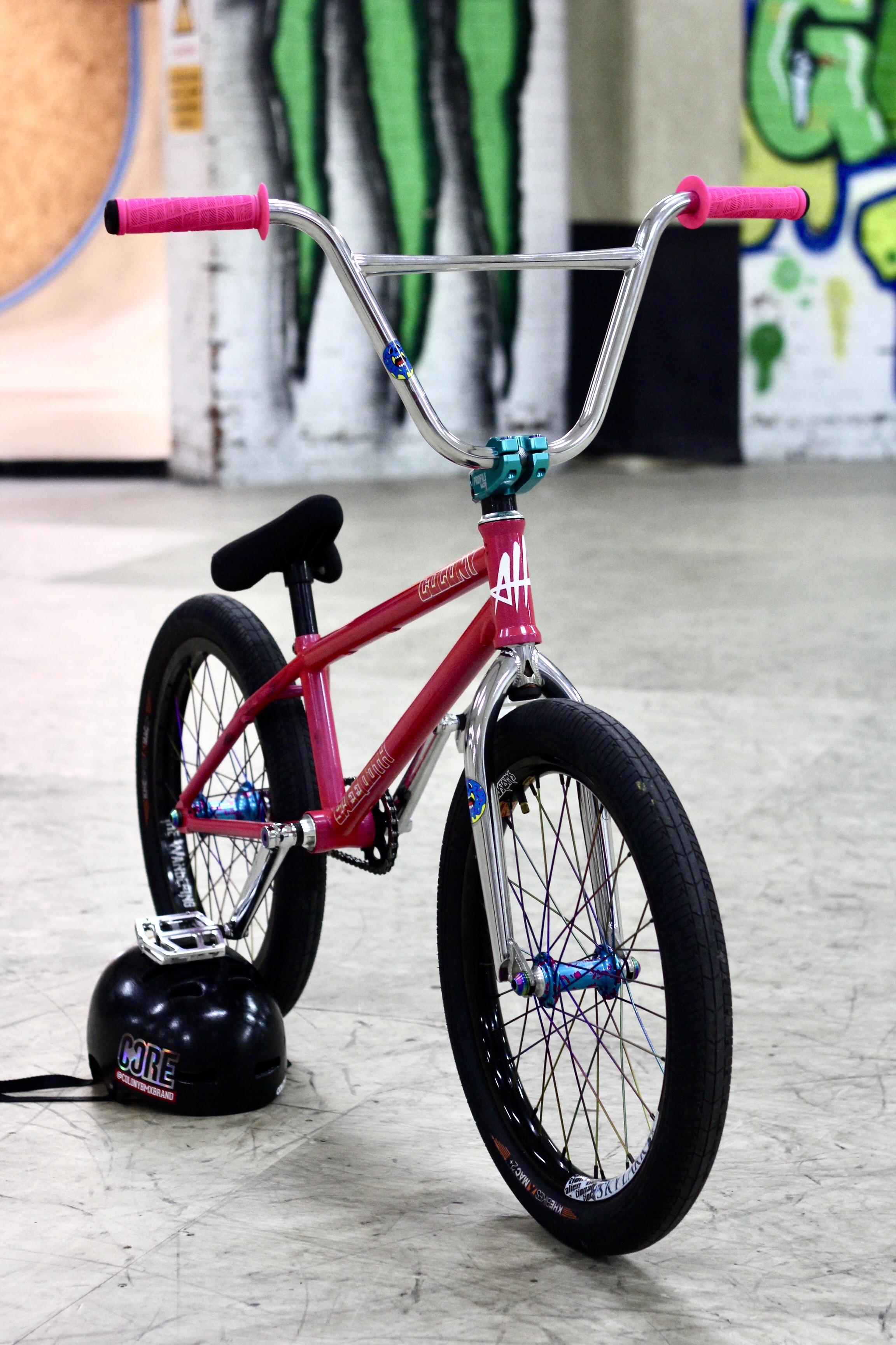 My bike after a frame respray looks more red then pink in this lighting