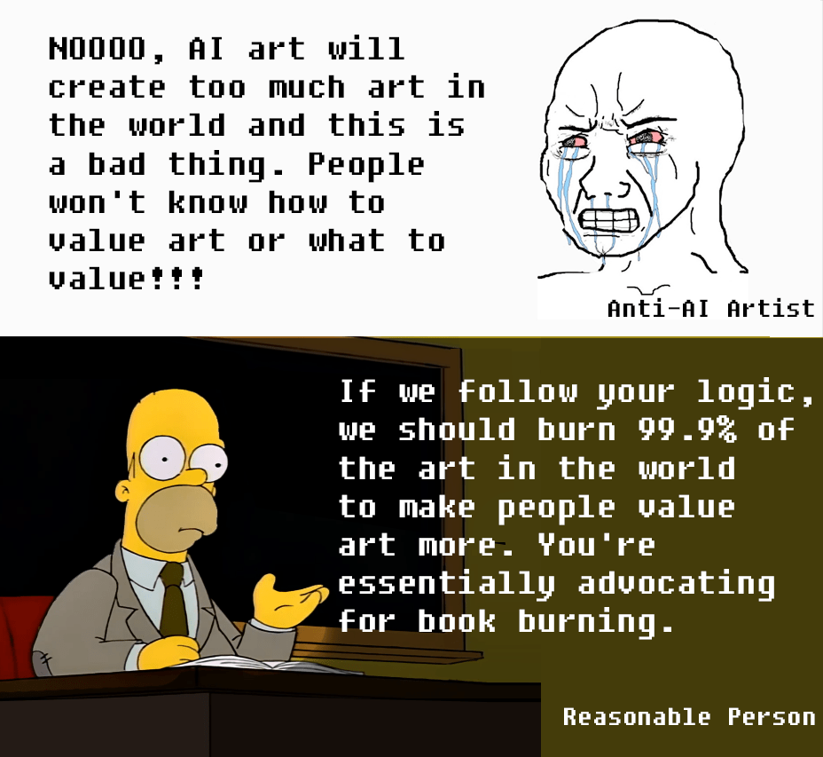 "There will be too much art in this world and this is a bad thing" is