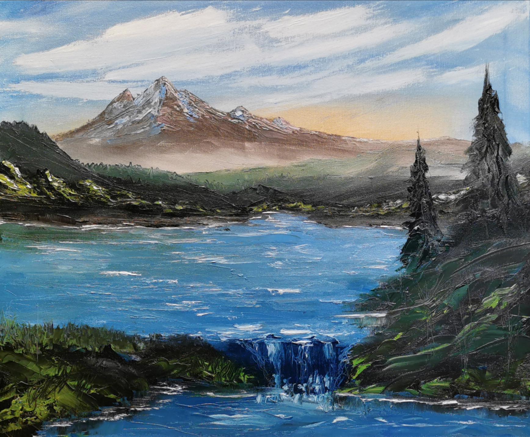 Bob Ross Palette Knife Only Episode. It was a bit of a challenge.. (3rd
