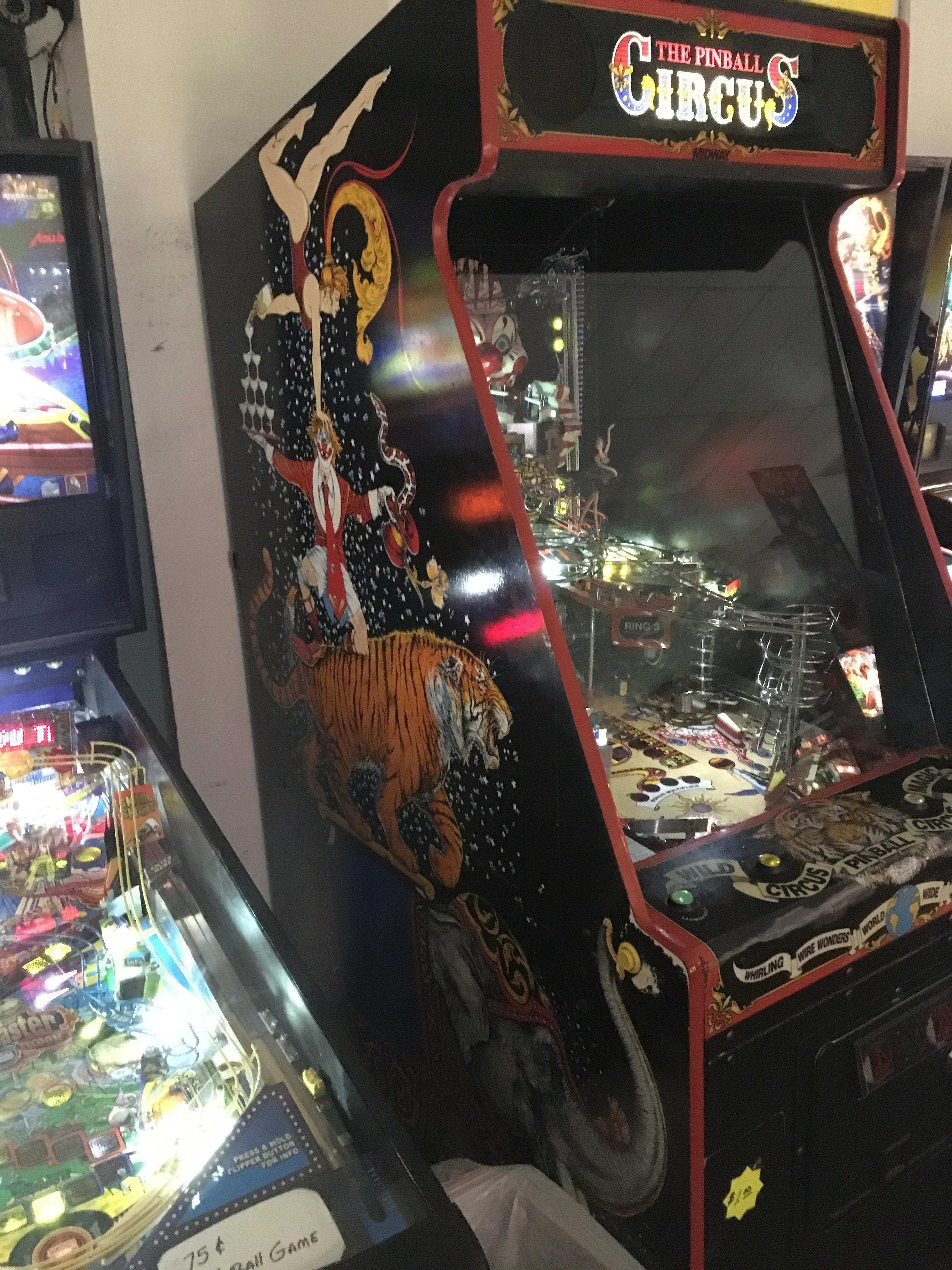 Vertical “Pinball Circus” one of two in the world. Located at the