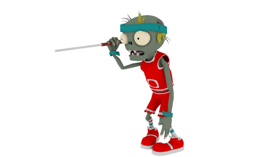 Here's a Pole Vaulting Zombie. (I used the GW Zombie Model) r