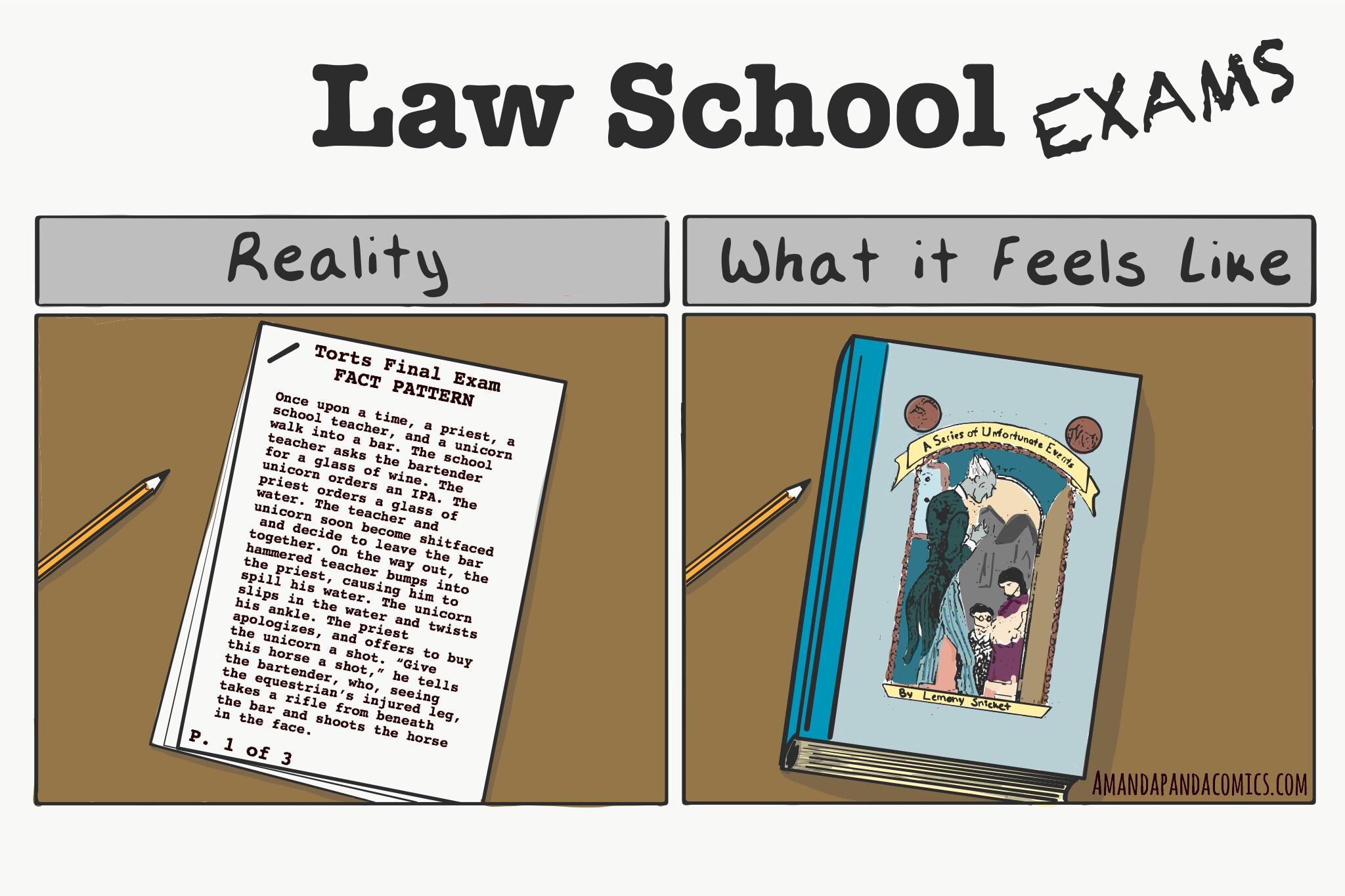 Law School Exams Reality v. What it Feels Like, 1 [OC]