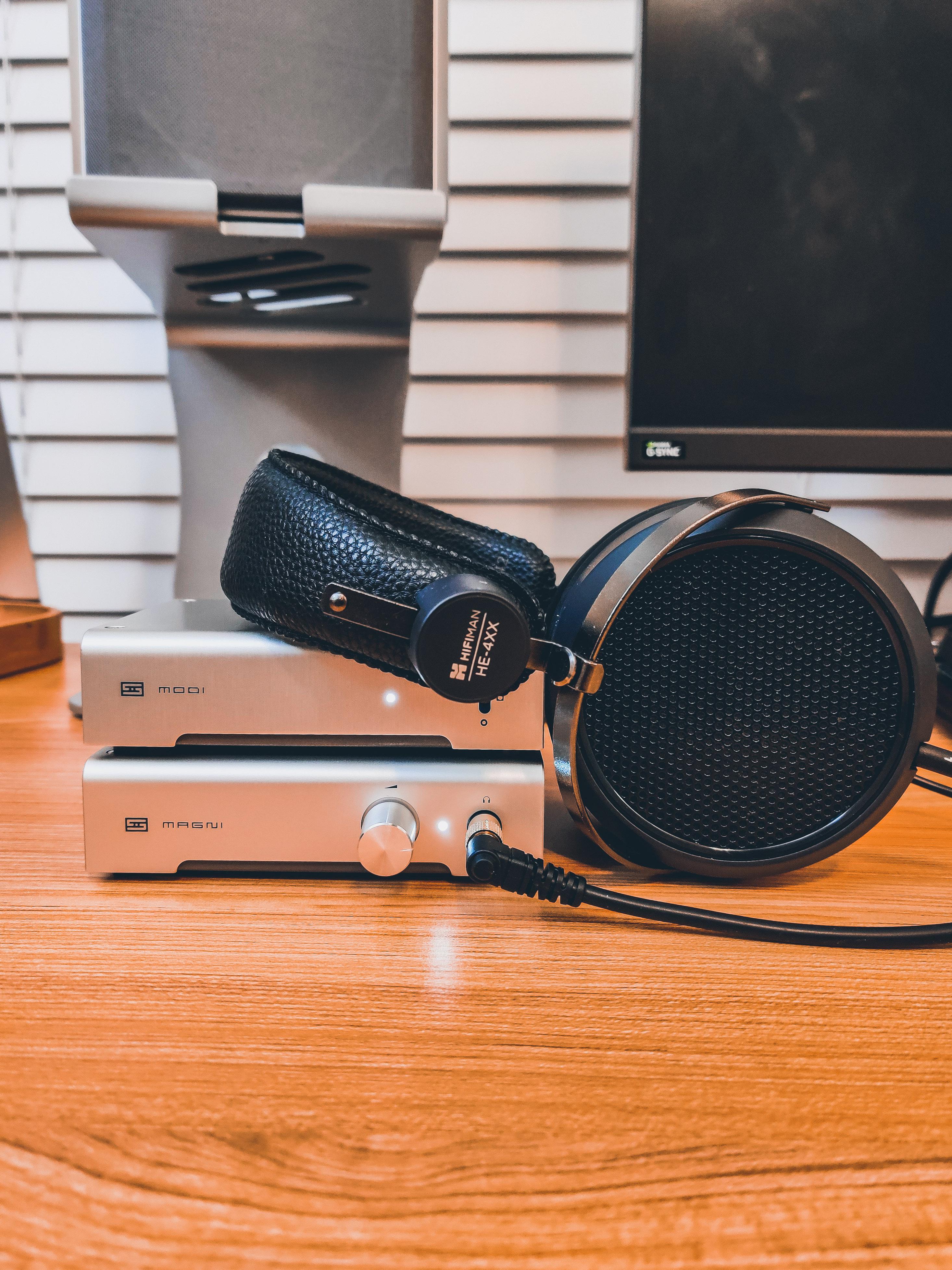 First headphone setup. HE 4XX and a Schiit stack. r/headphones