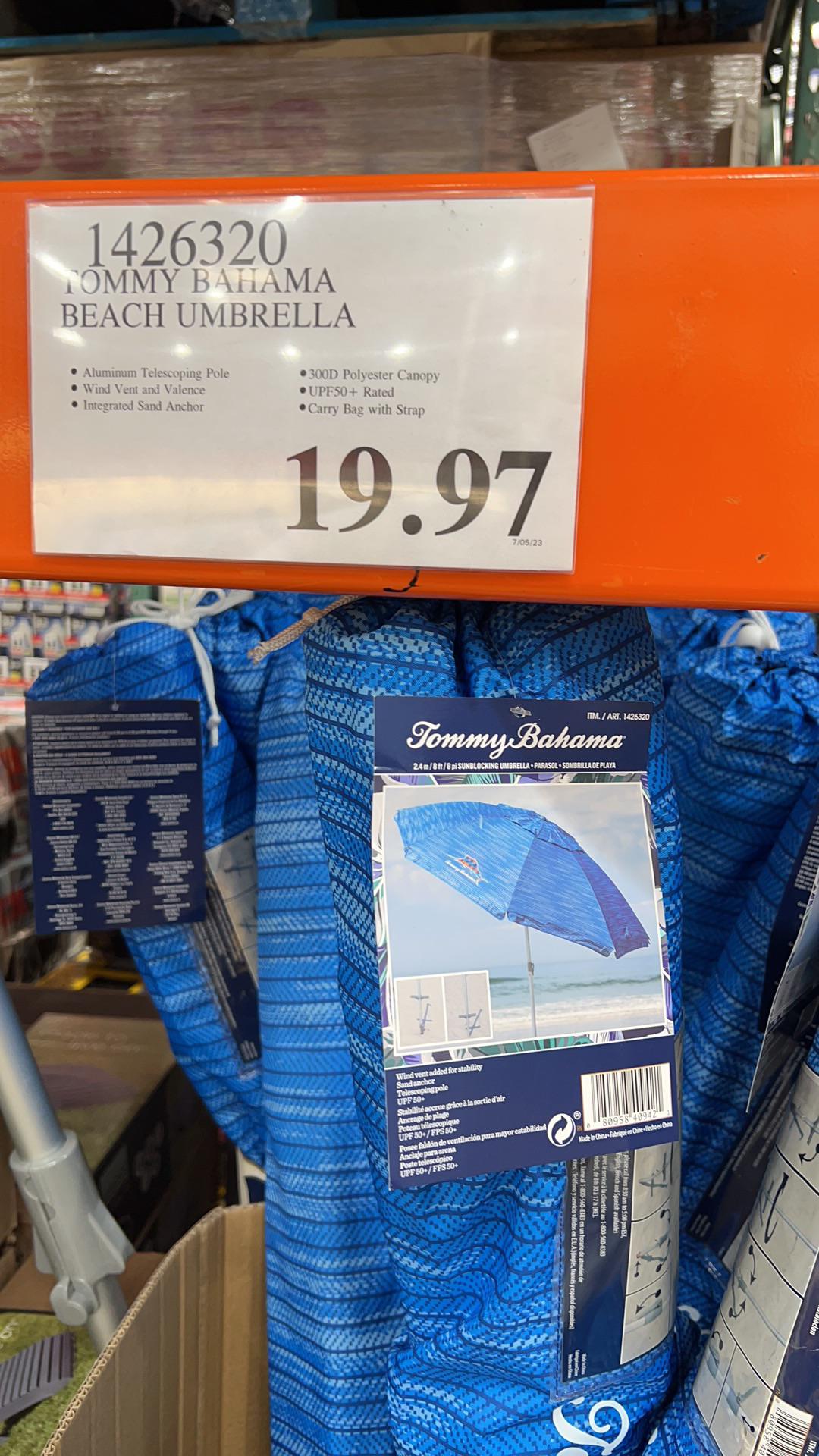 Tommy Bahama beach umbrella 19.97 r/Costco