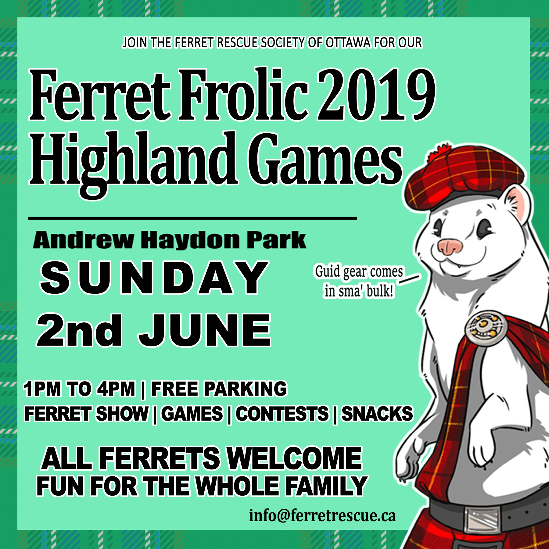 Thank you for helping the Ferret Rescue Society of Ottawa last year r