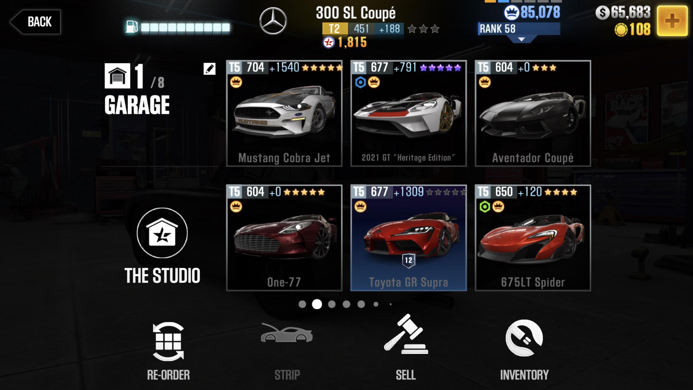 Organized my cars by tiers, would be hoping to add another Prize Car to