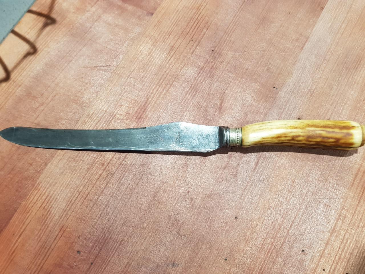 Bone handled, steel carving knife made by Atkinson Bros