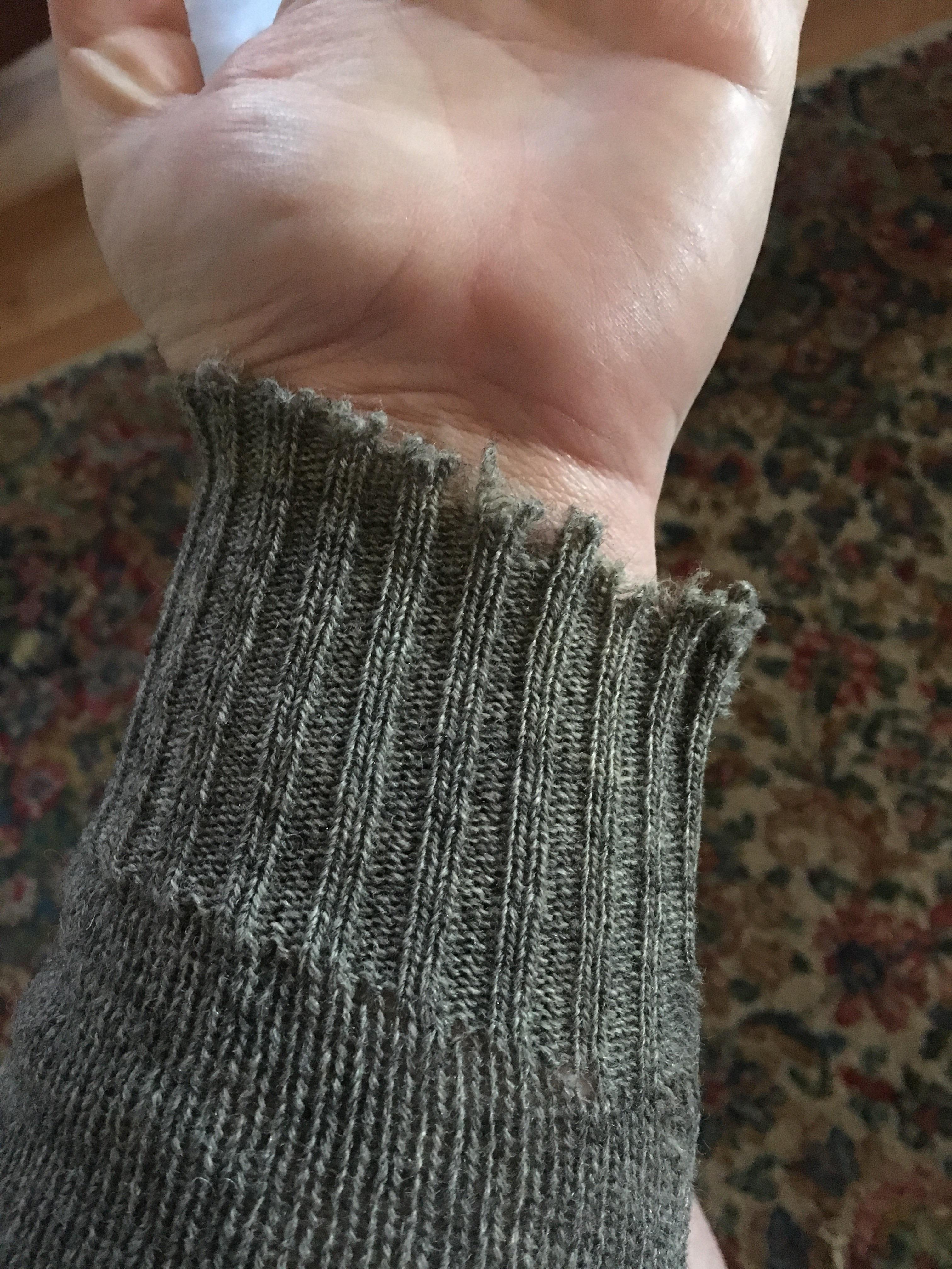 How might I repair frayed knit cuff? Any more elegant options than just