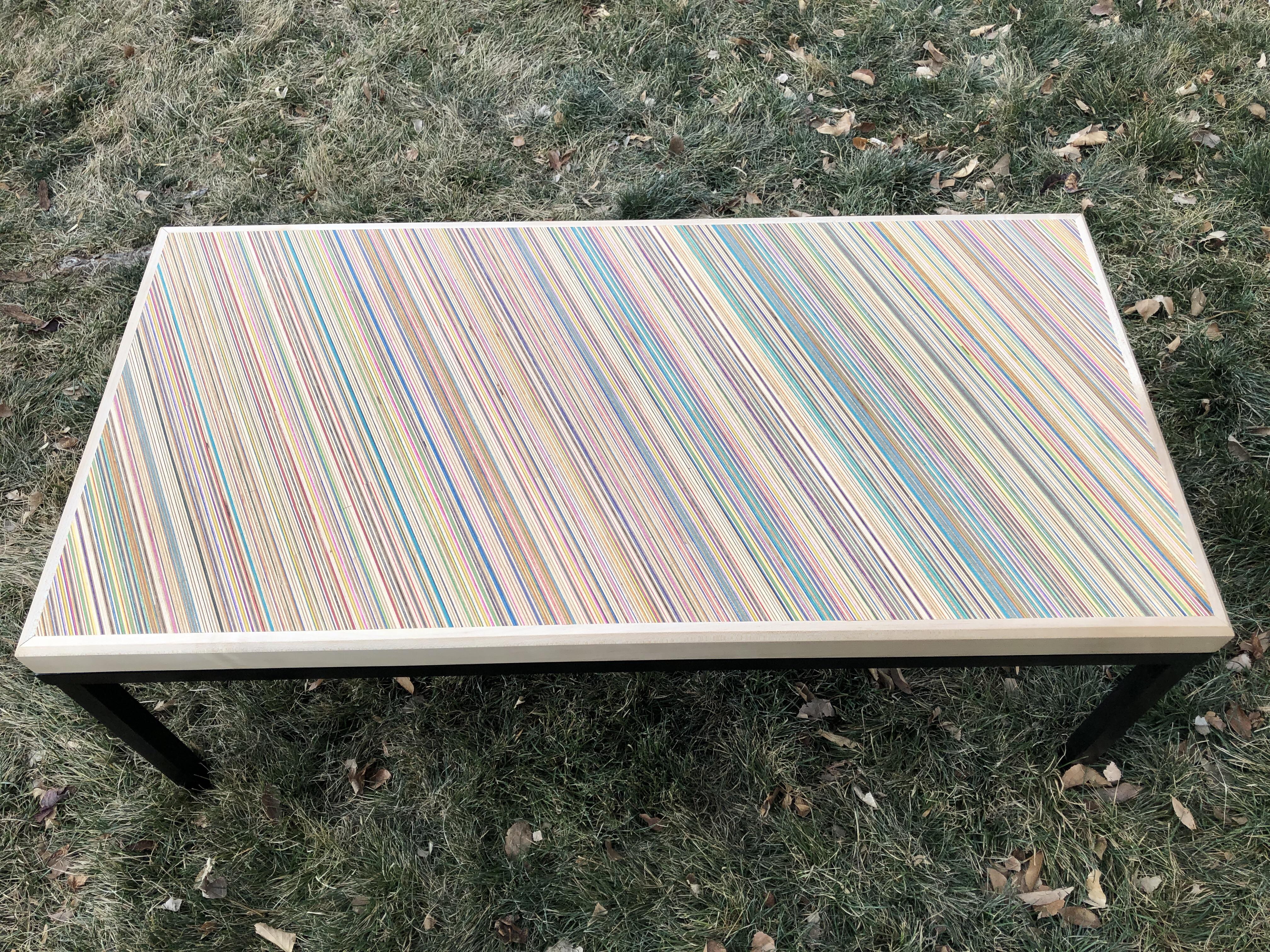 Recycled skateboards are my preferred medium. Coffee table with