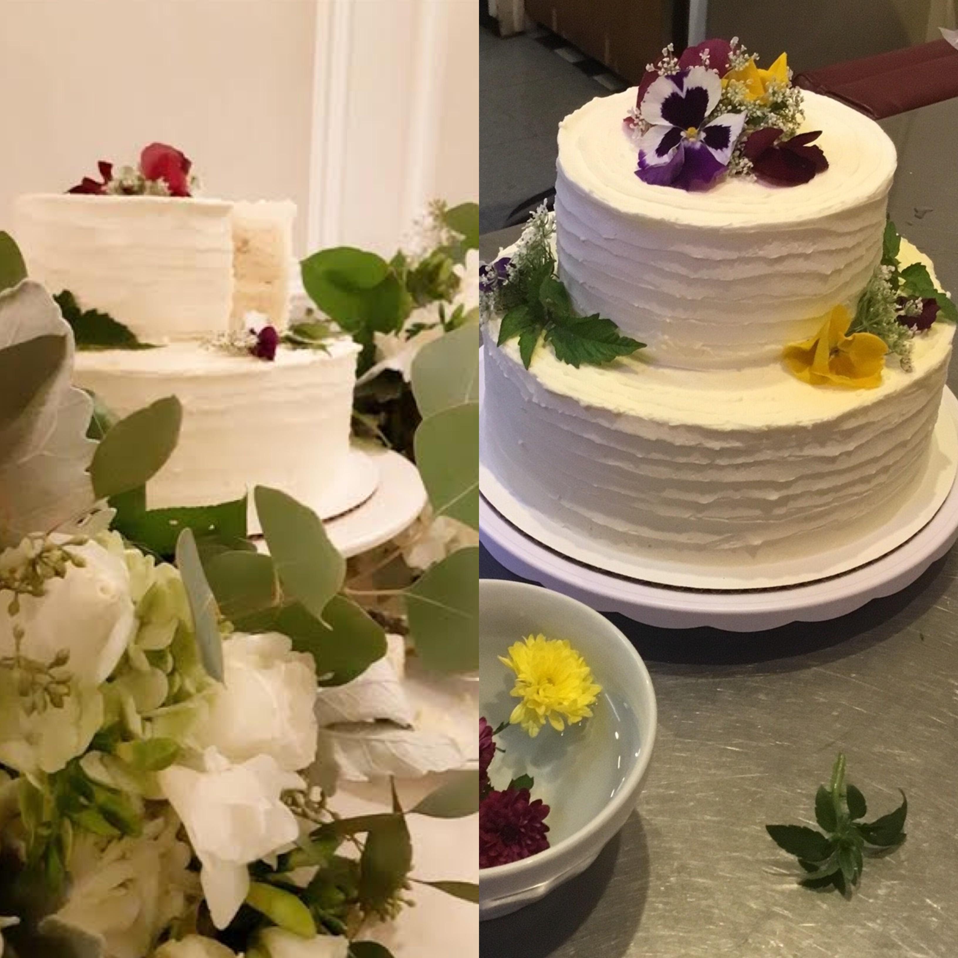 a wedding cake i made, lemon buttermilk cake with a lemon swiss