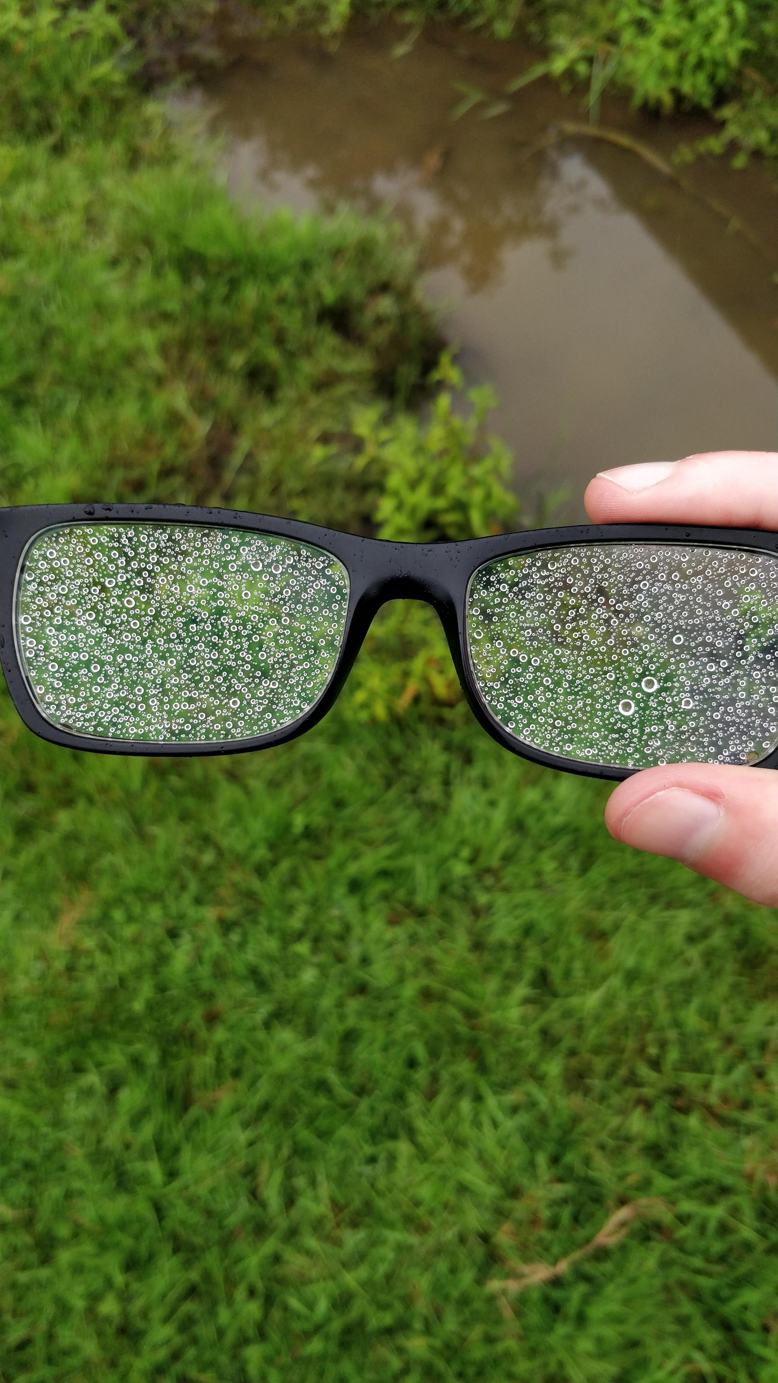 The rain droplets on my glasses r/mildlyinteresting