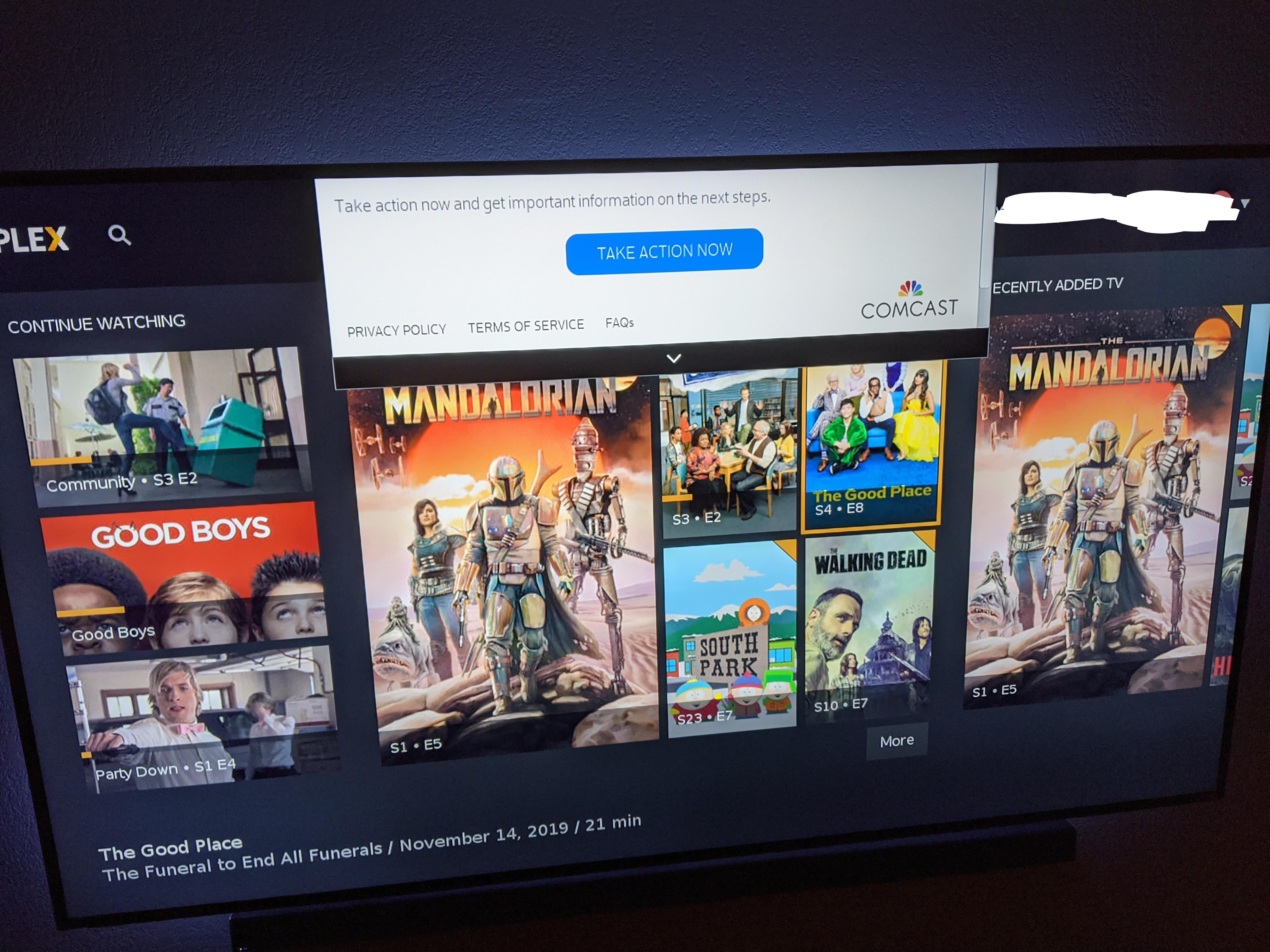 What is this Comcast popup on my Vizio TV's Plex app? r/PleX