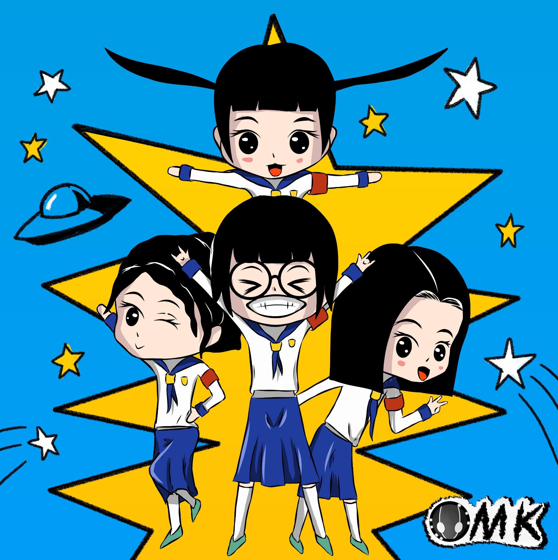 Chibi fanart Based on pineapple kryptonite poster instagram maikukitsu r/AtarashiiGakko