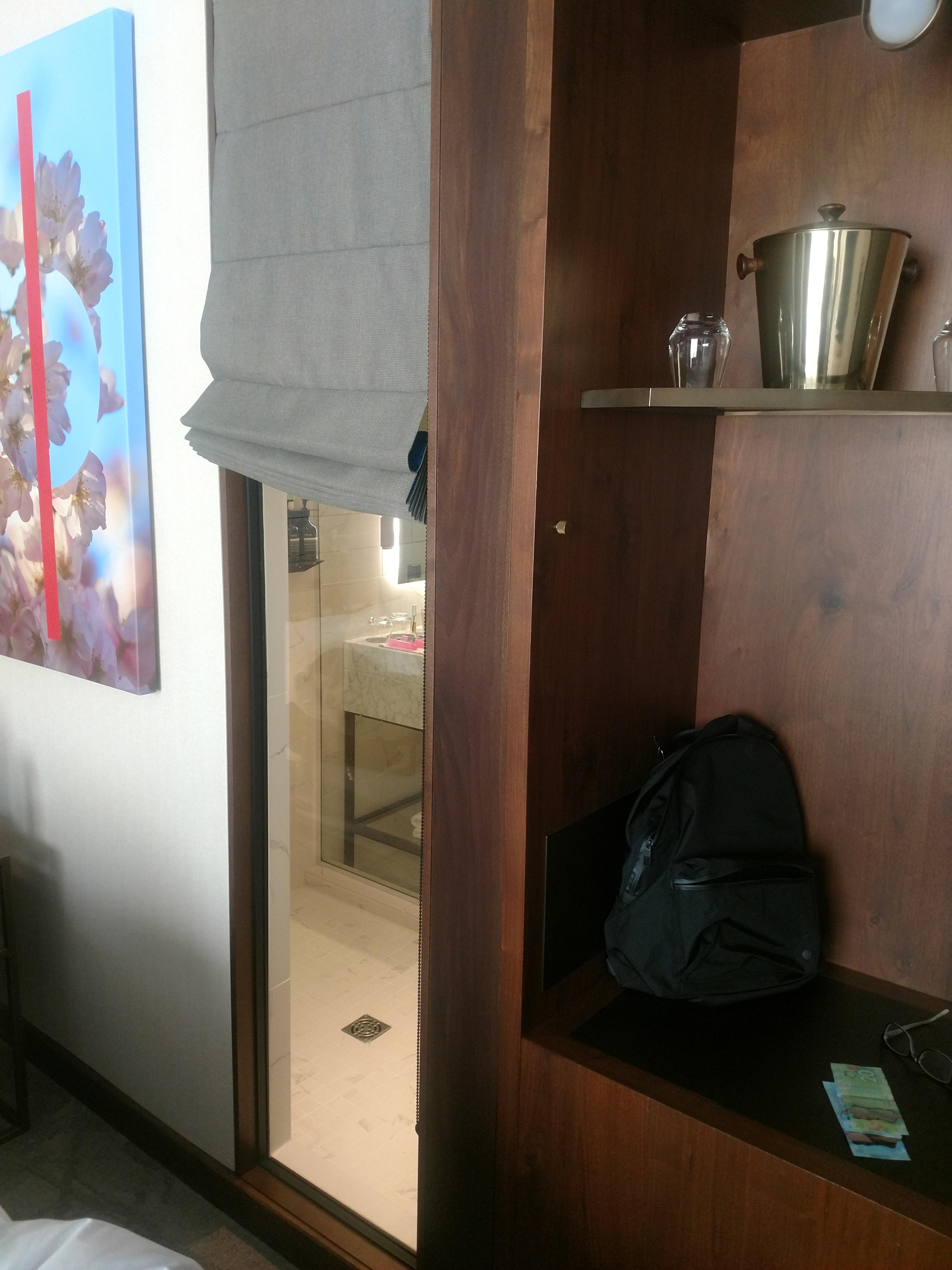 There's a window into the shower at this hotel in Vancouver, BC and the
