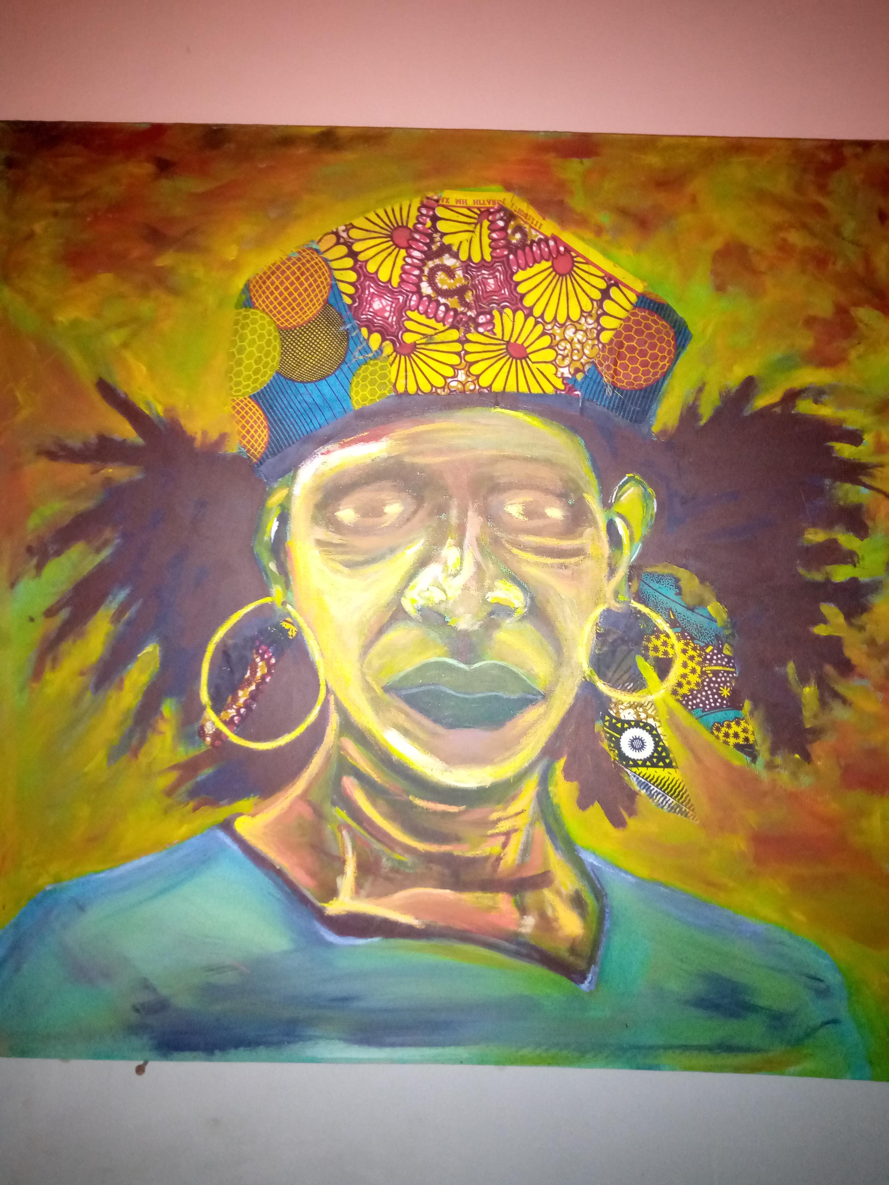 Mama Africa painting on Canvas. Damnthatsinteresting