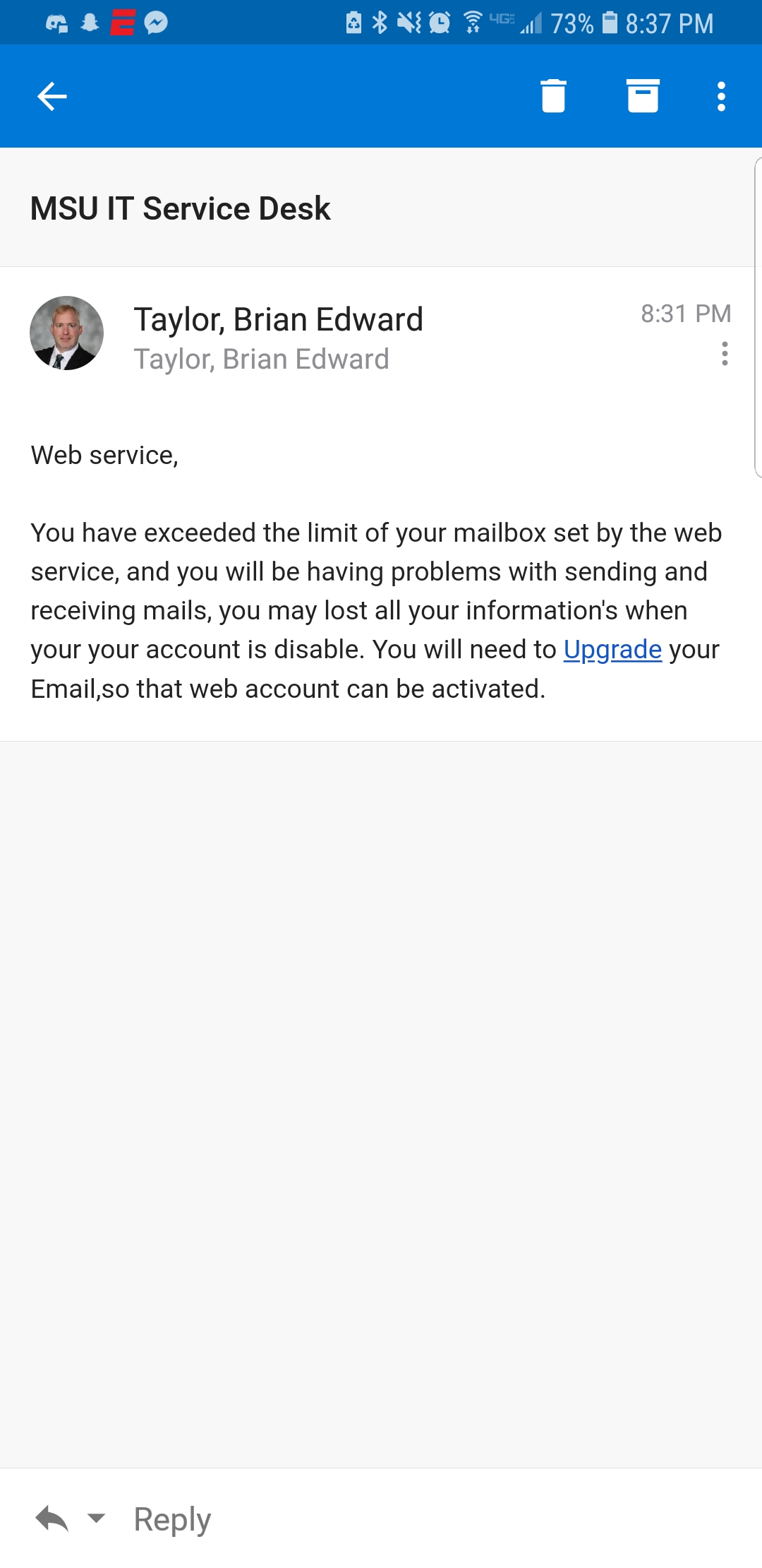 Is this spam? He has an Msu email but looking him up i cant find