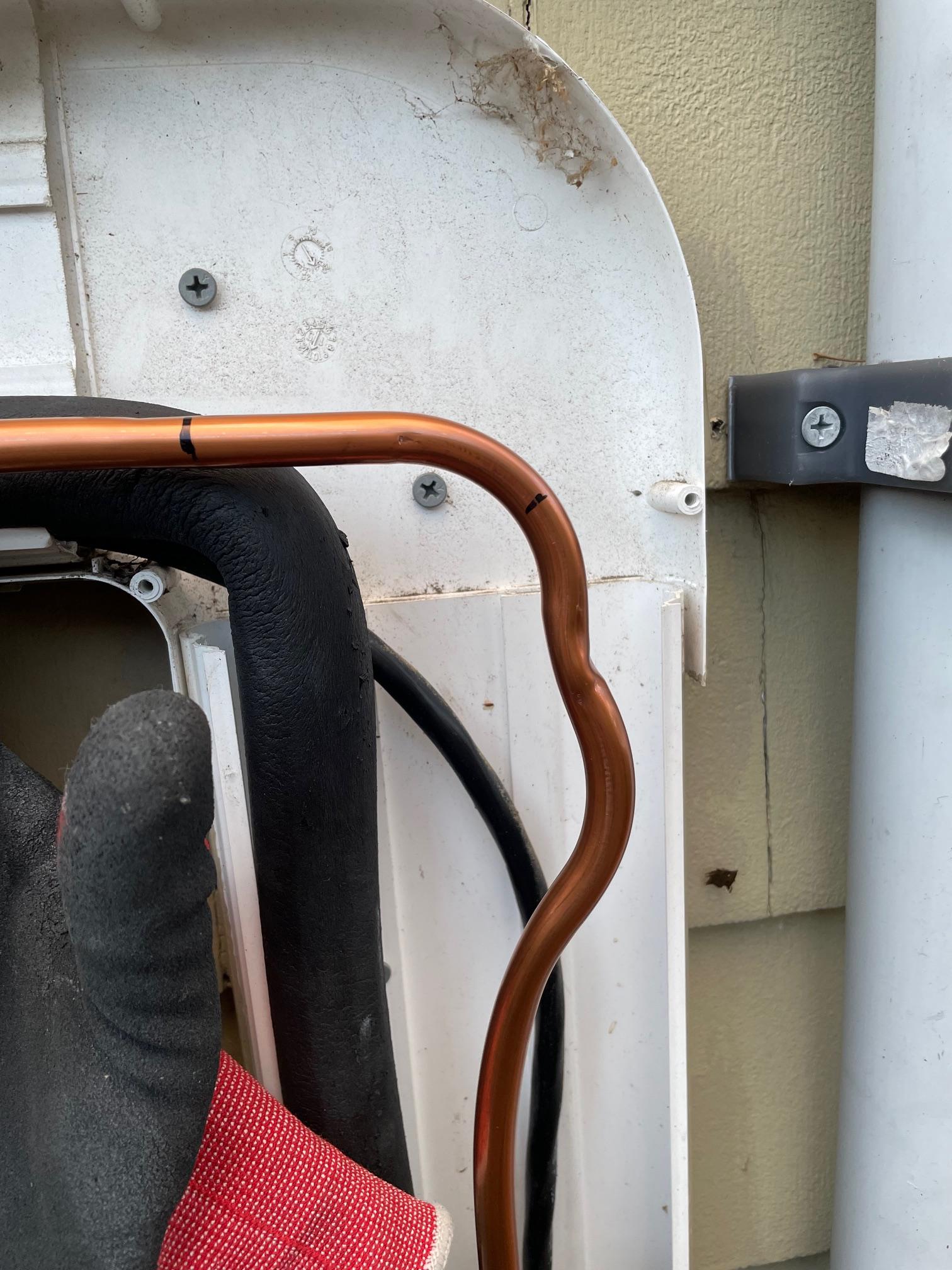 Kinked 3/8" line set pipe. Ok to leave or fix? And if "fix" then how