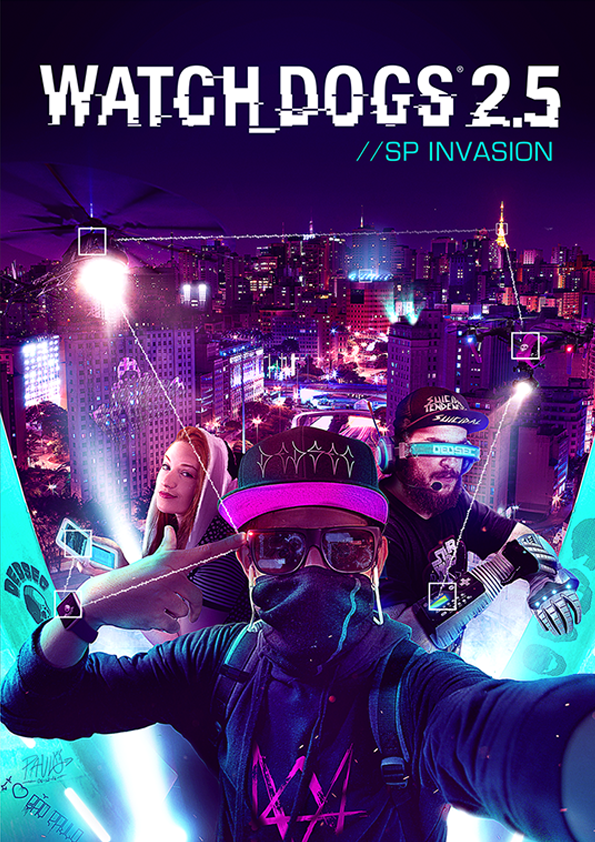 "Watch_Dogs 2.5" Fanmade poster by Paulo Roberto Yamashiro. DedSec invades São Paulo, Brazil