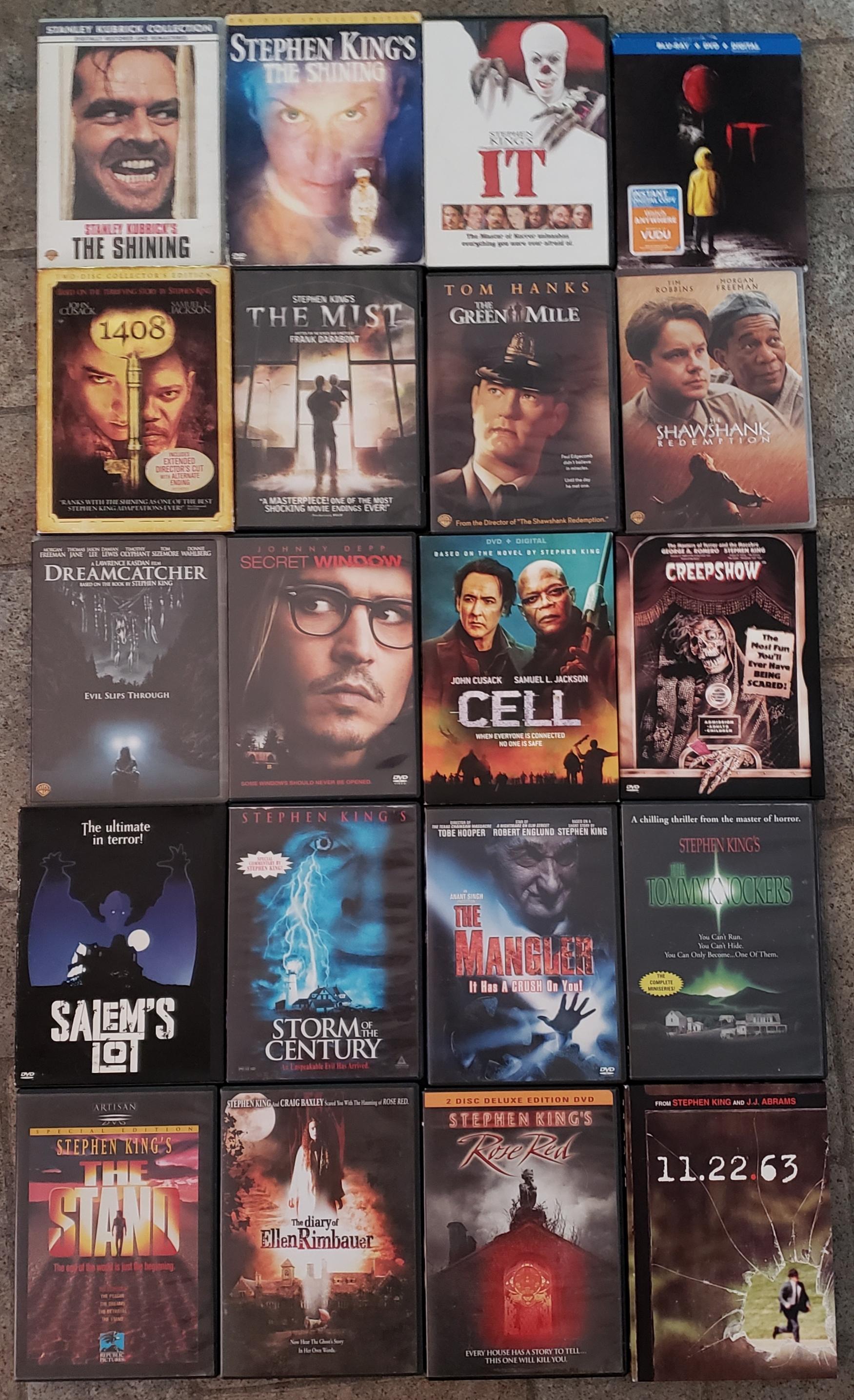 My Stephen King movie collection r/stephenking