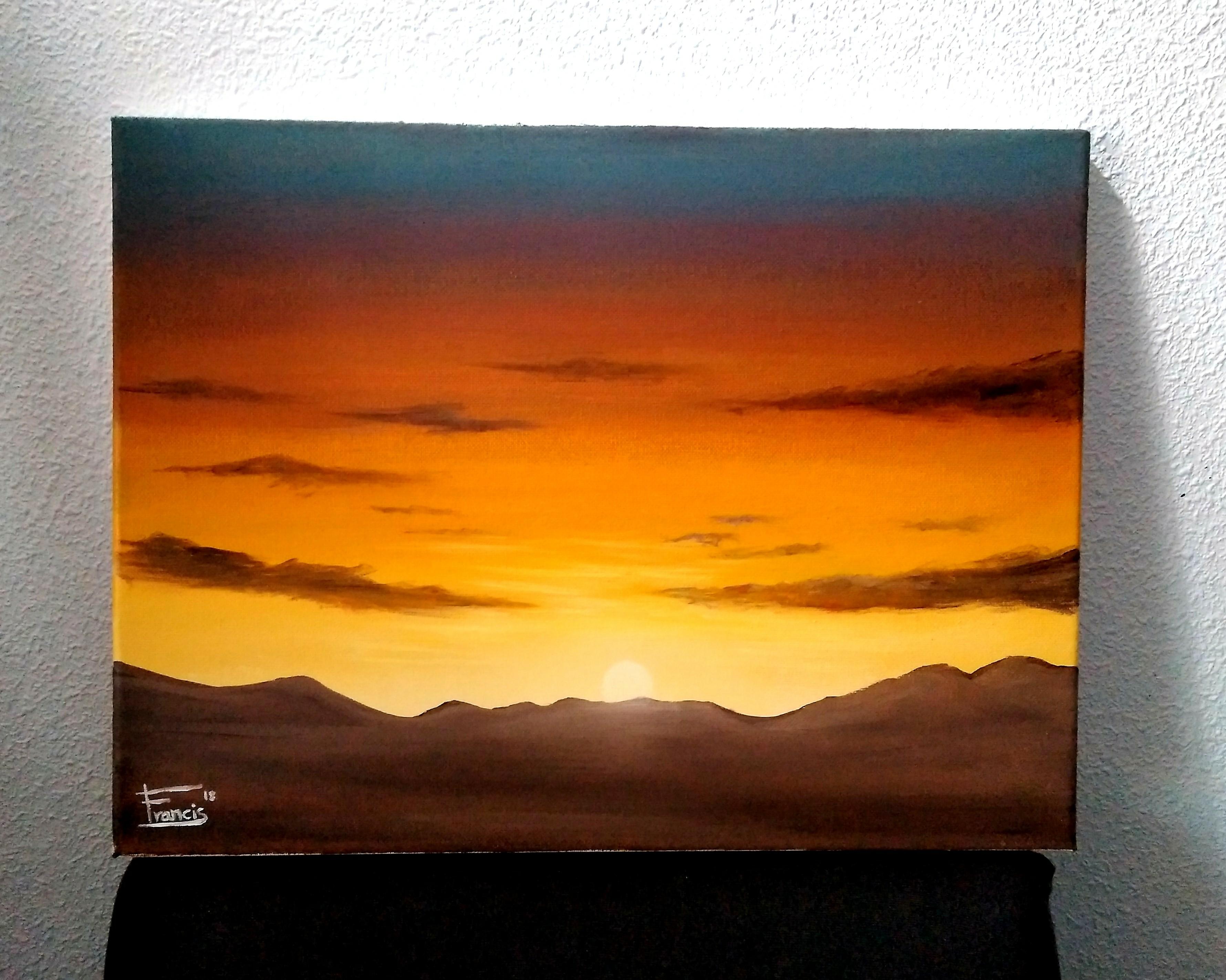 "Sunset" oil painting 18"x15". Step by step tutorial in coments. Hope u
