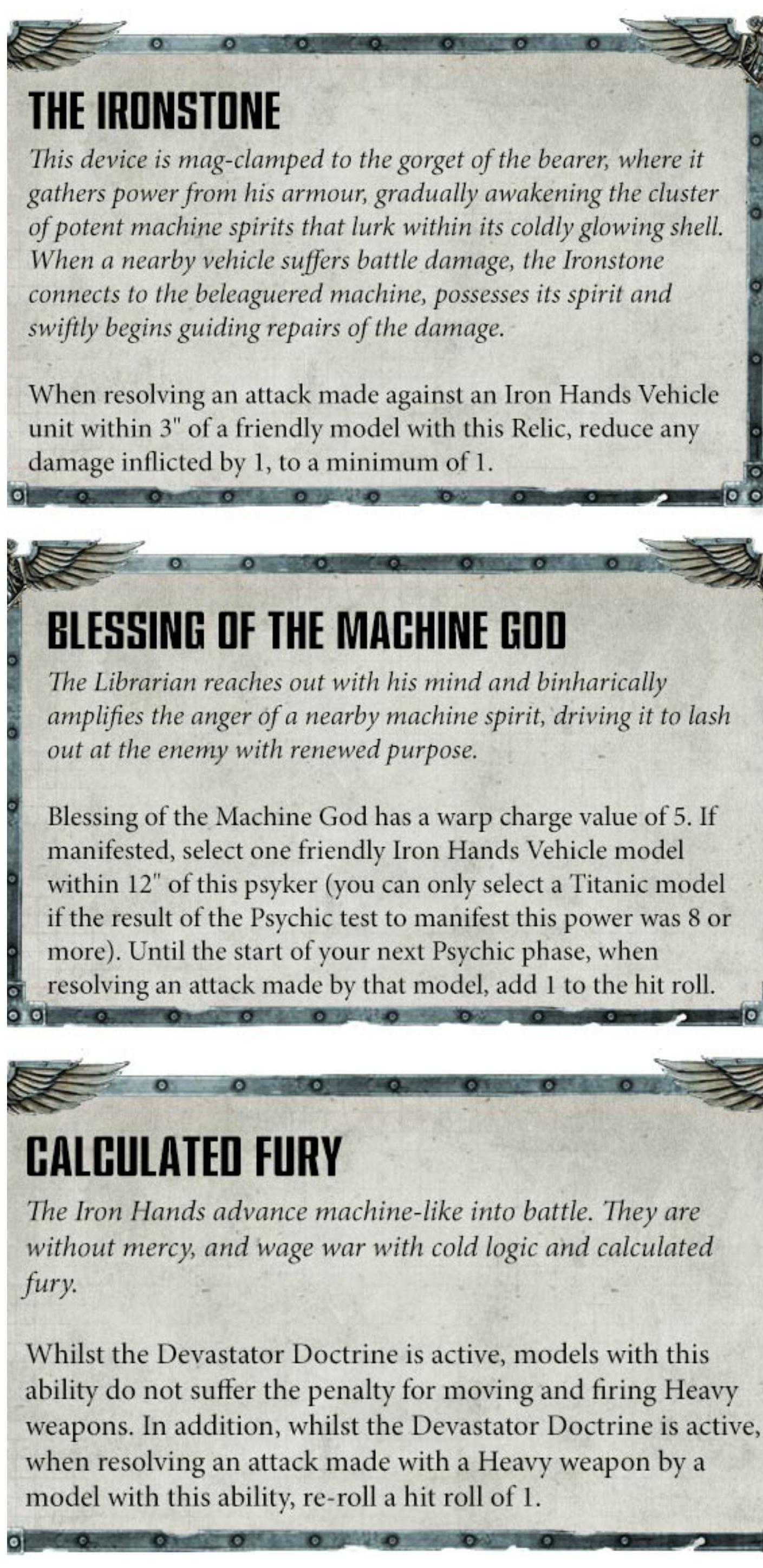 New Iron hands rules