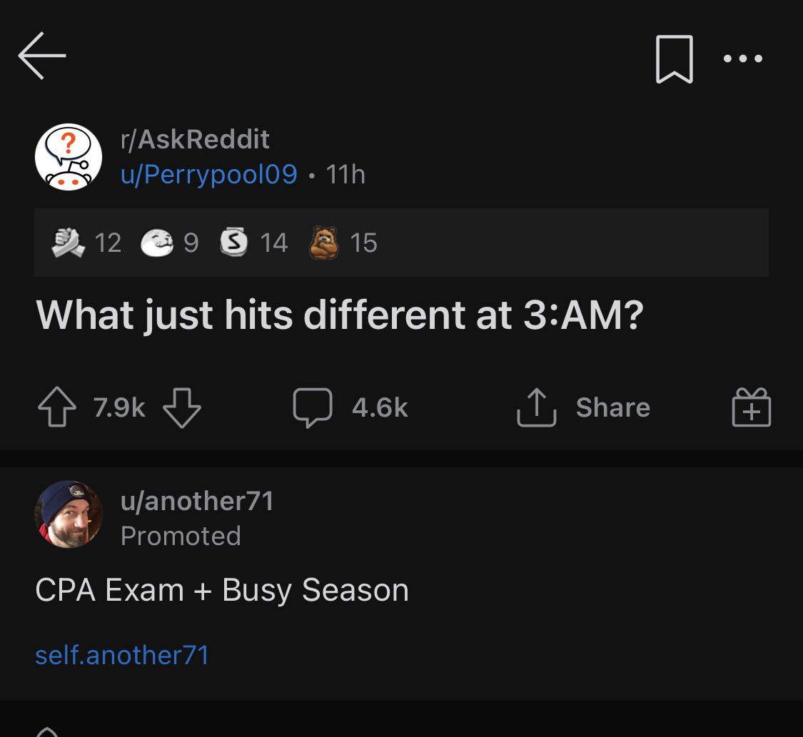 Reddit adds making personal attacks out here. r/Accounting