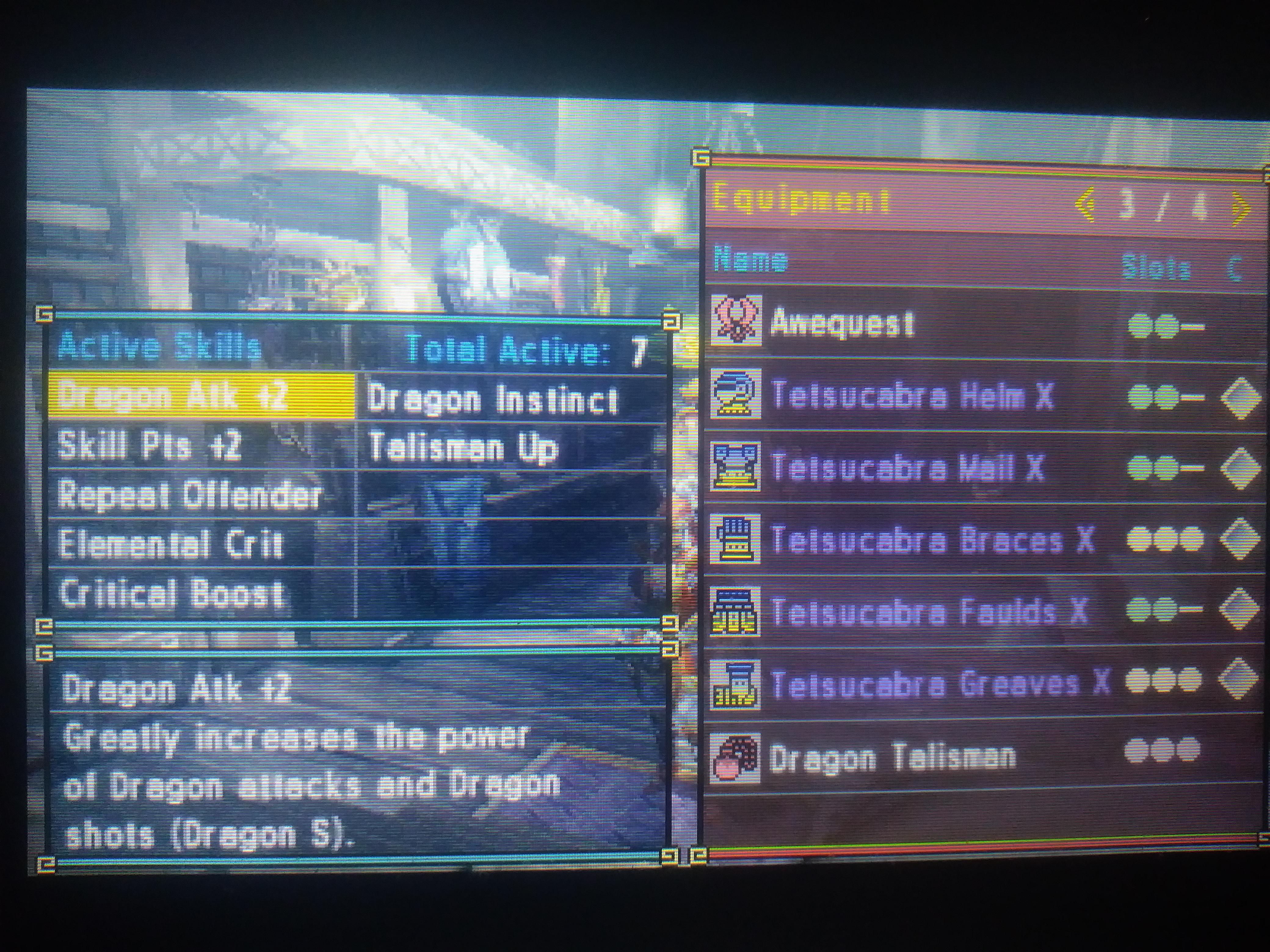 Valfalk DB big dragon damage set. Tali is crit element +4, drgn +8, 000