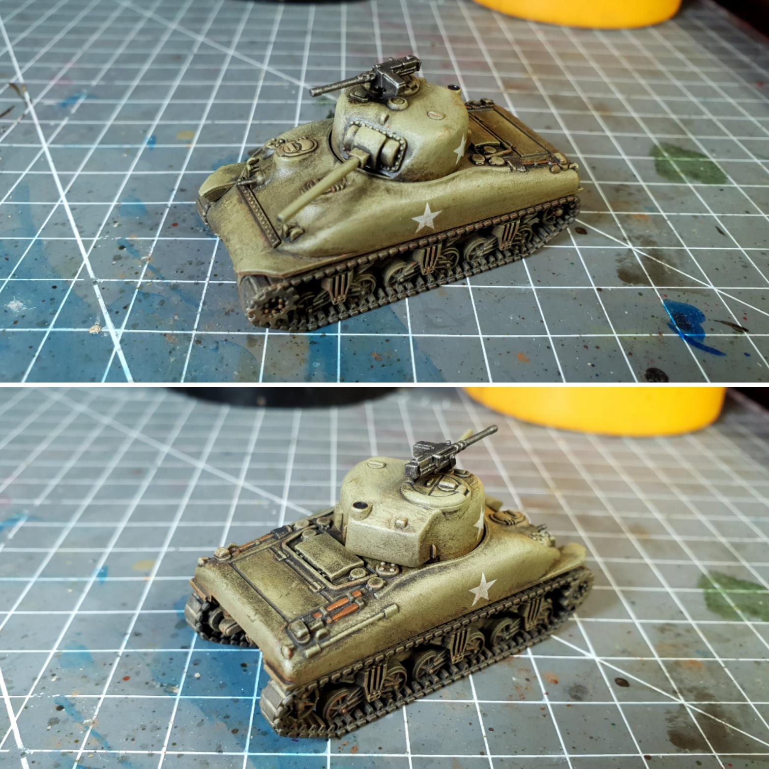 Finished my first M4 75mm Sherman painting. r/flamesofwar