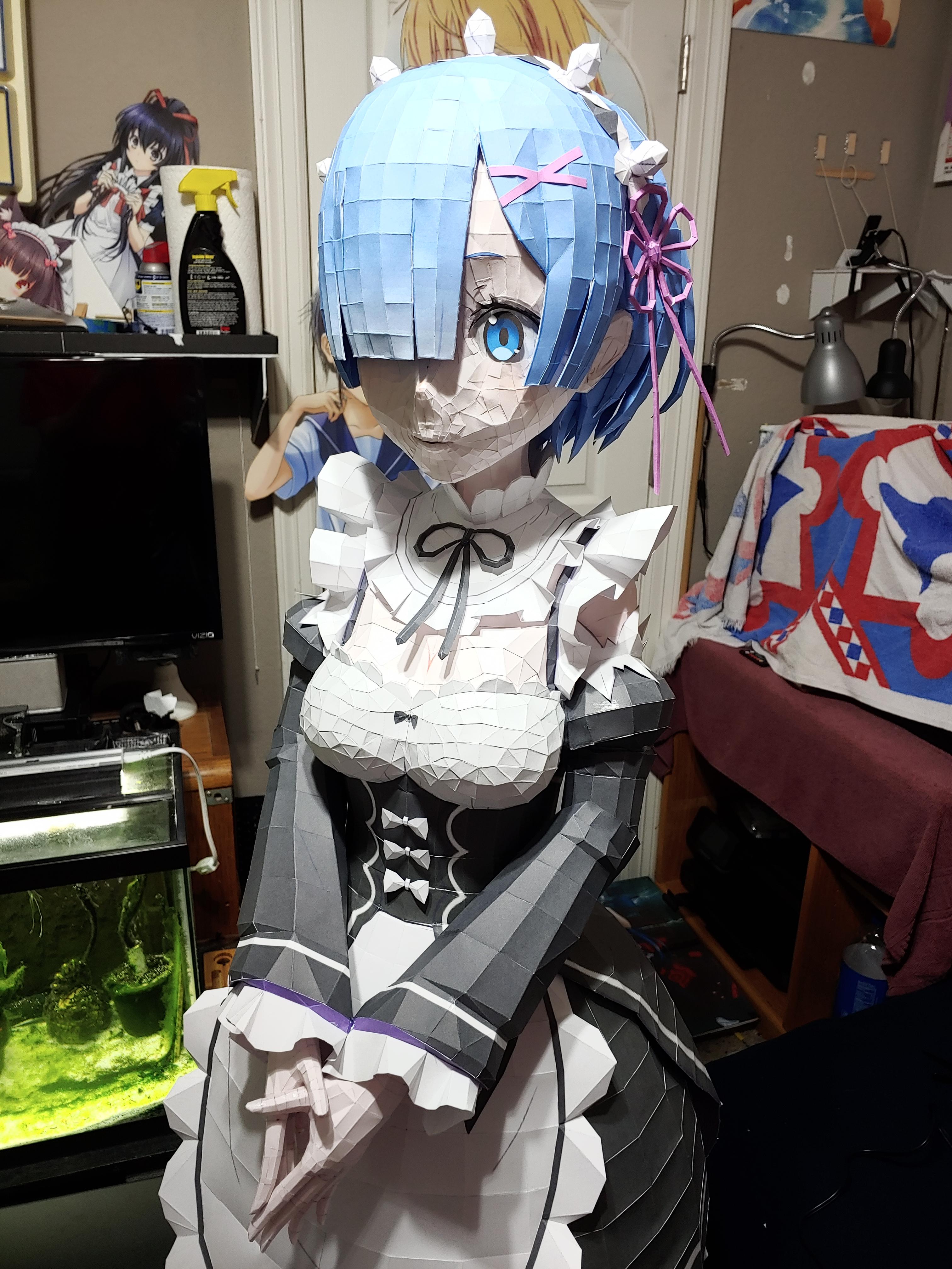 [OC] Just Finished My Paper Craft Rem Figure r/Re_Zero