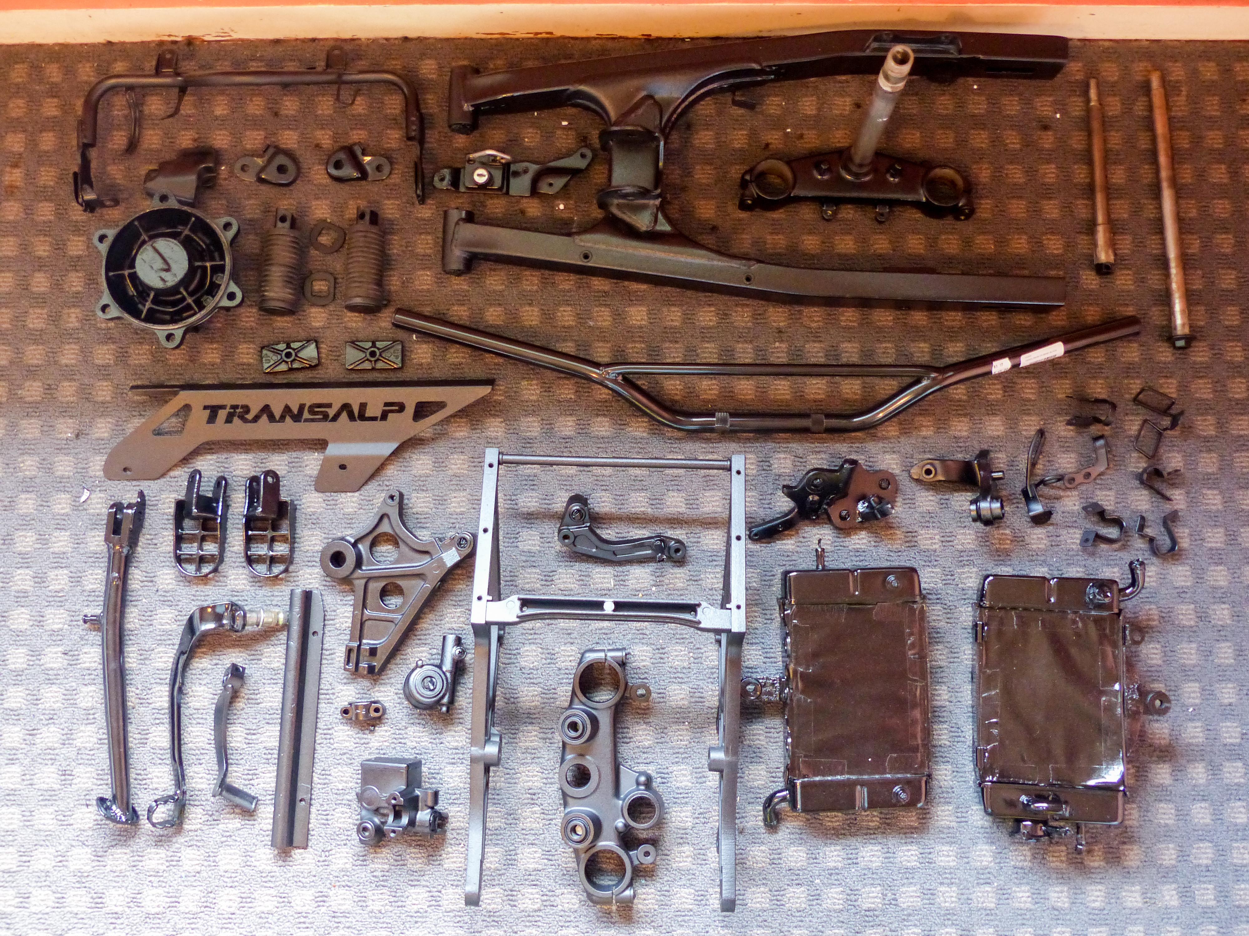Spray painted parts ready for the rebuild! r/motorcycles