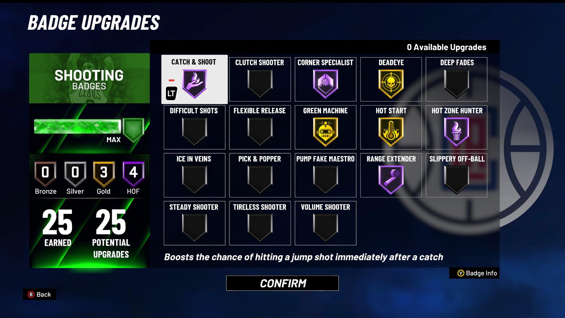 For the spot ups, I HIGHLY this badge set up. I’m shooting