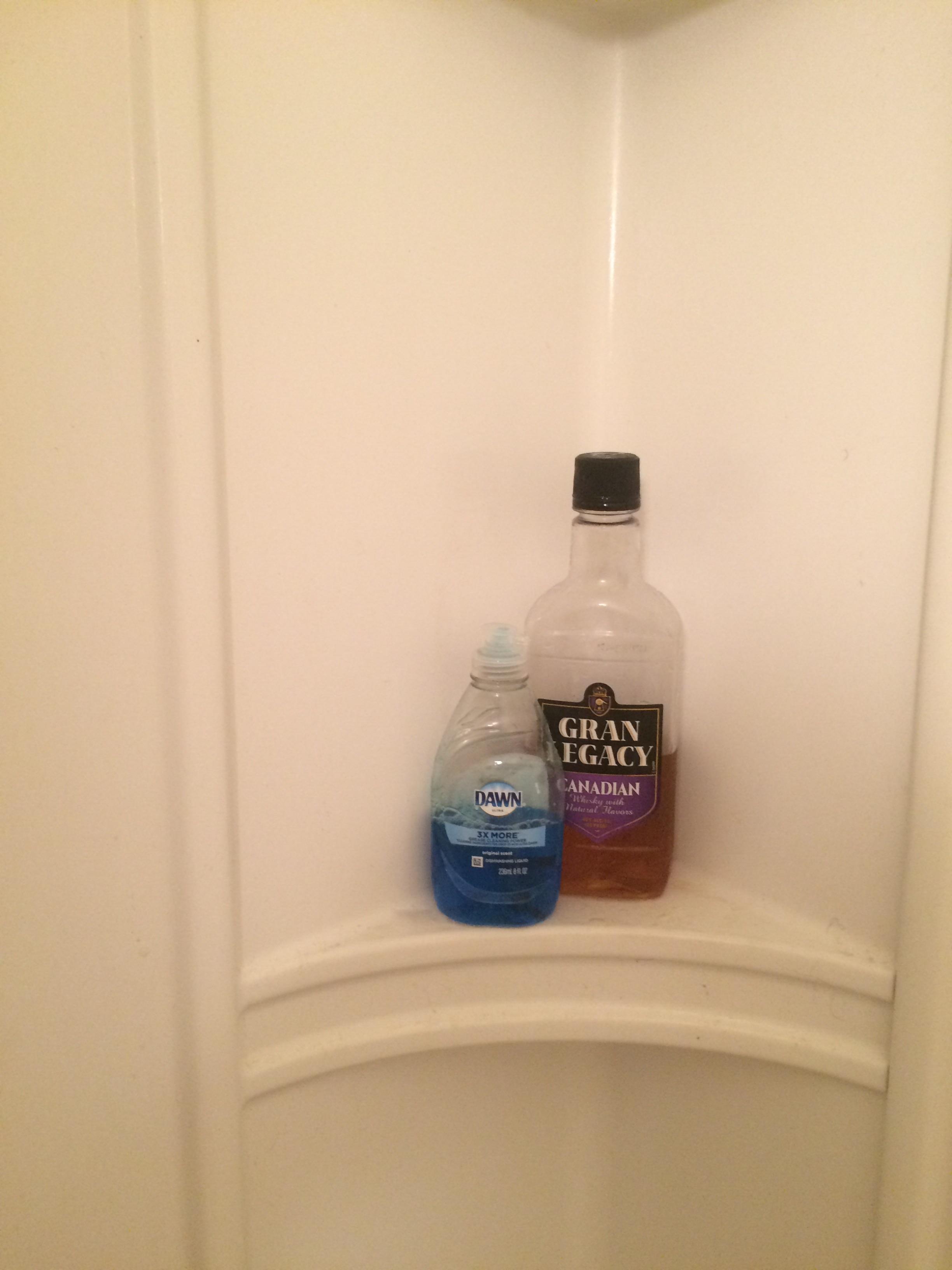 The "shower products" in this shower.. r/trashy