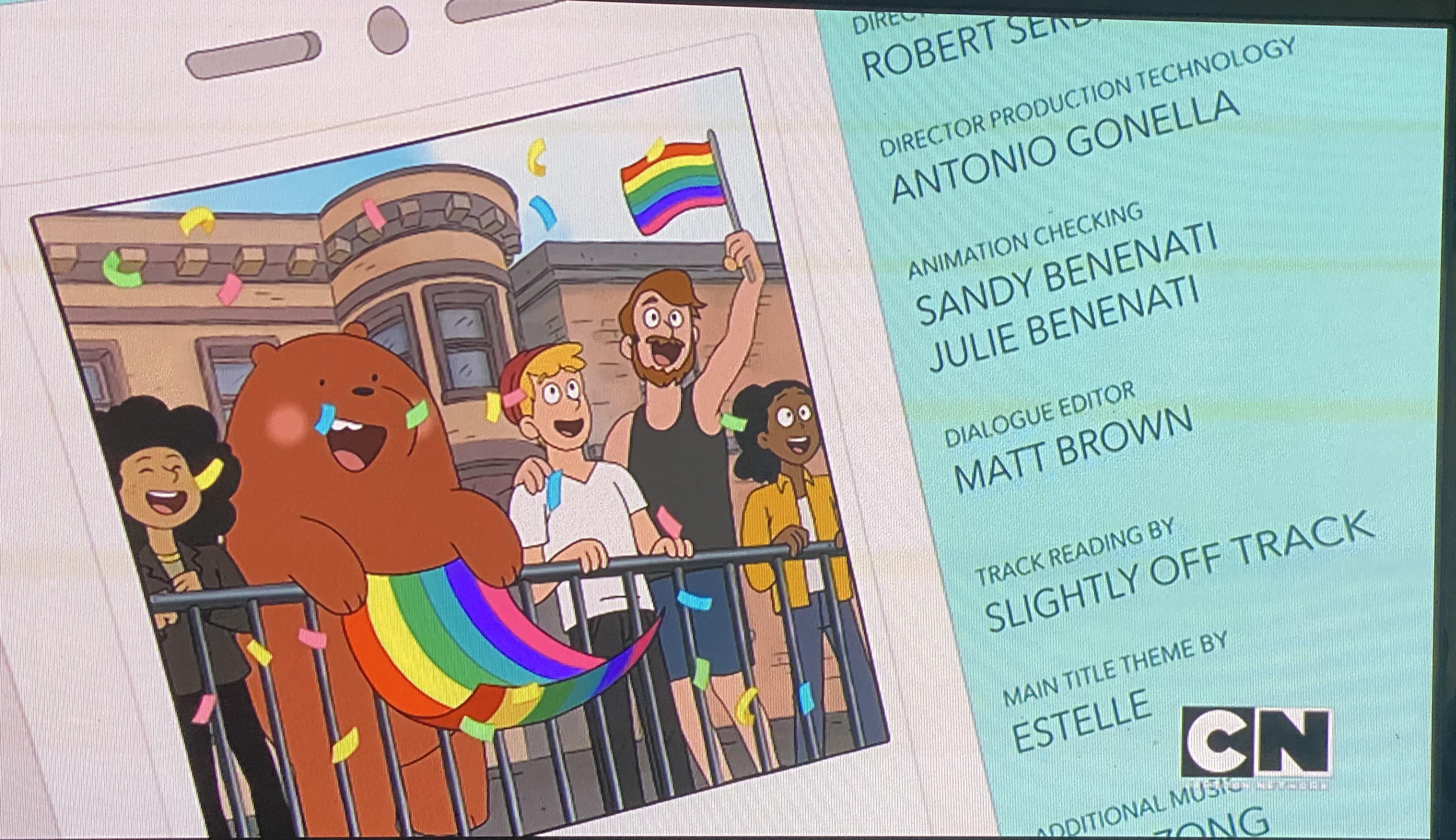 The we bare bears movie in the end credits celebrates a pride parade
