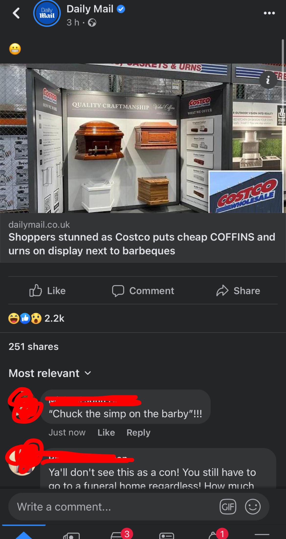 Cursed Costco coffins