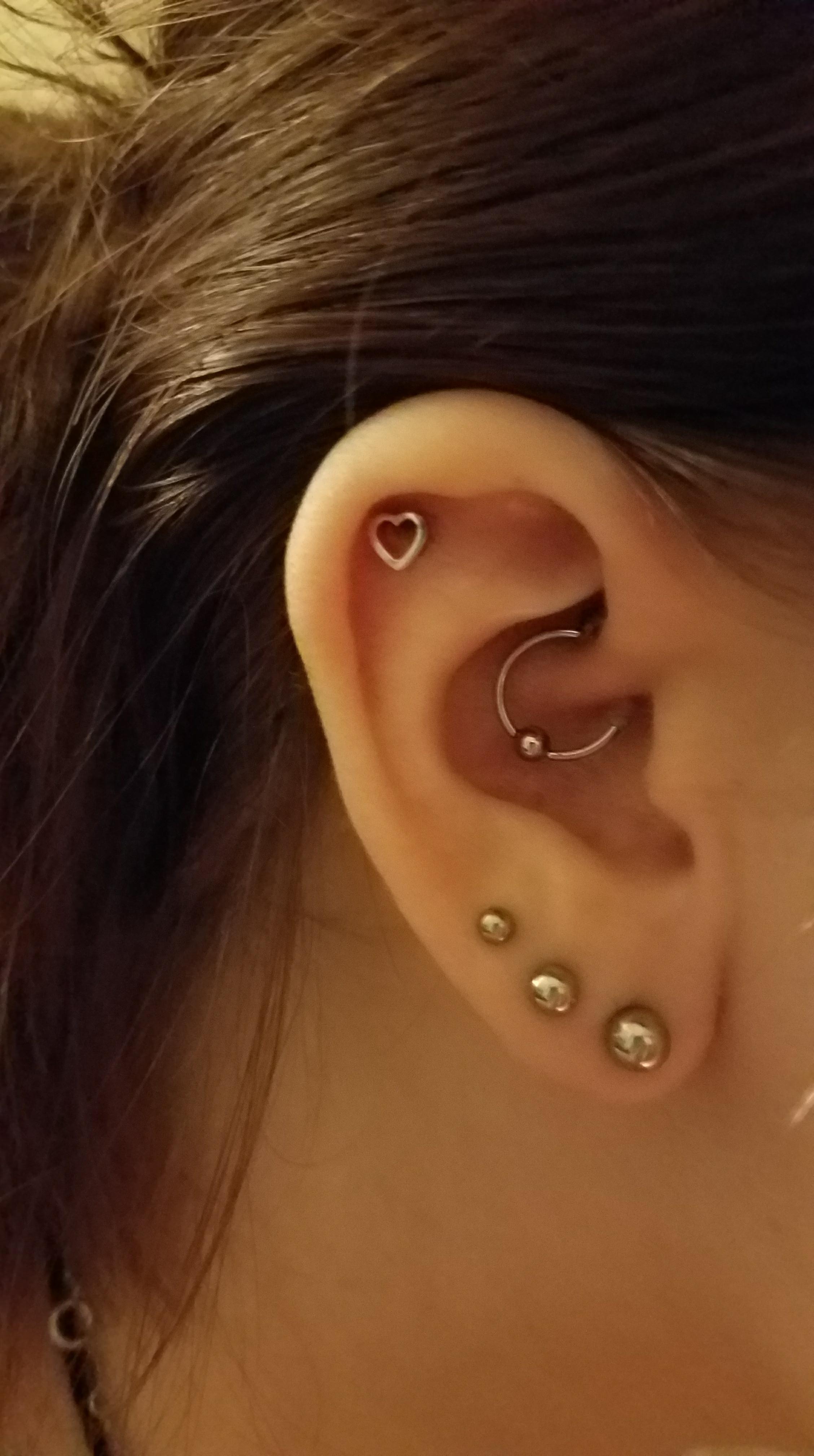 Fresh helix piercing by Zach at Lucky's in Cambridge, MA! I am in love