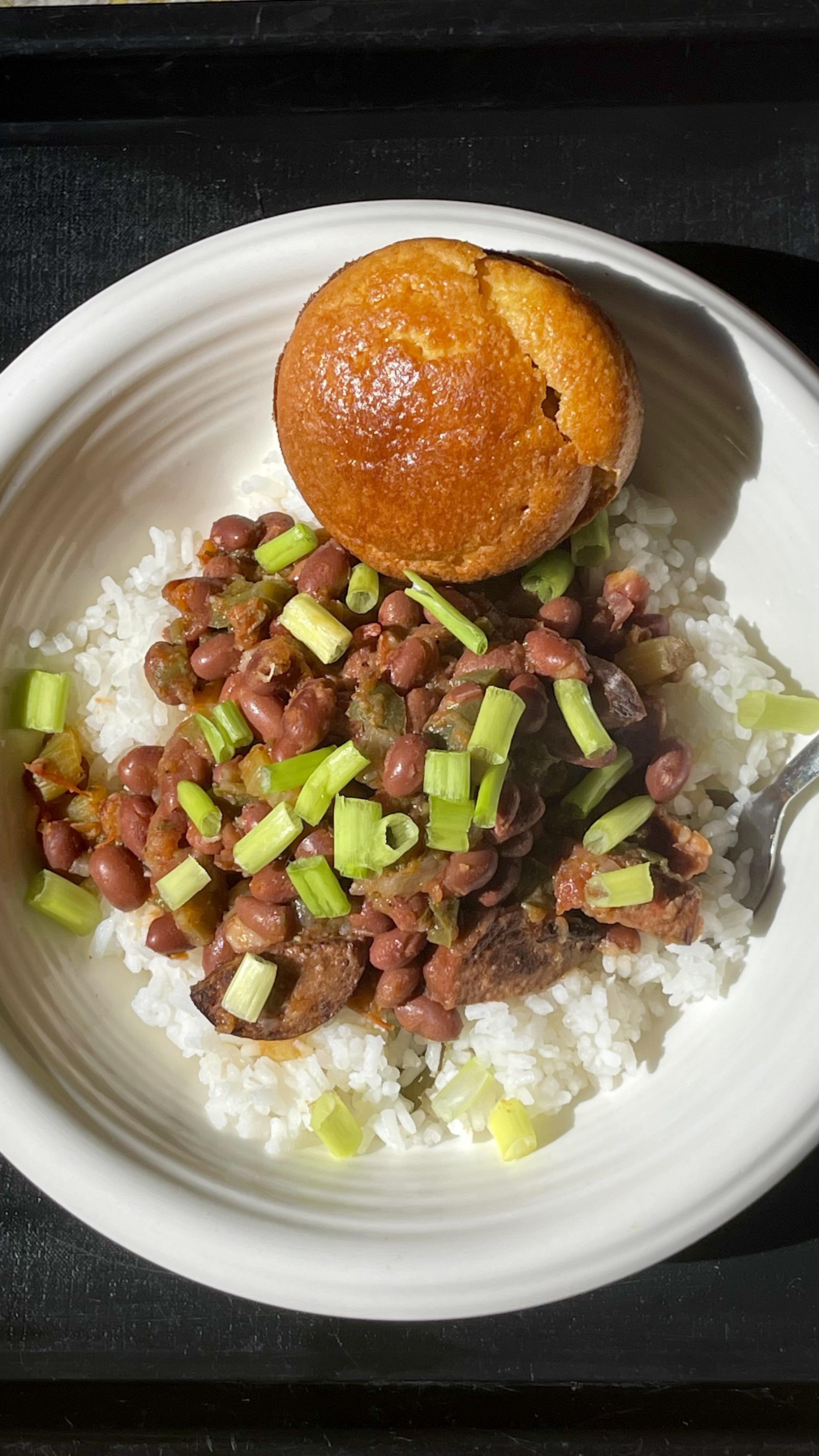 Threw down in the kitchen yesterday! Red Beans & Rice w/ Sweet