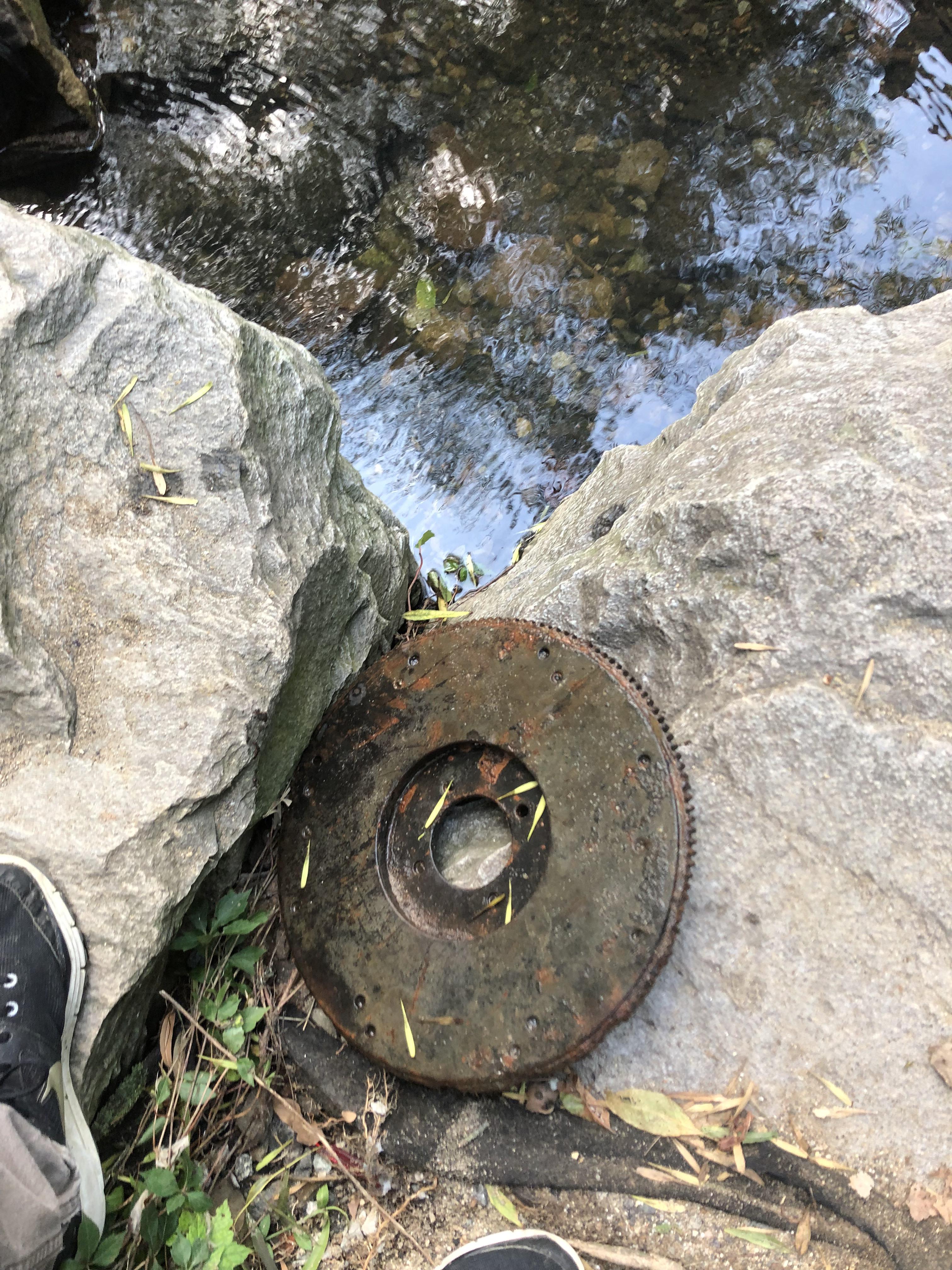 Found this in a stream. I think it might be a fly wheel to a car, am I