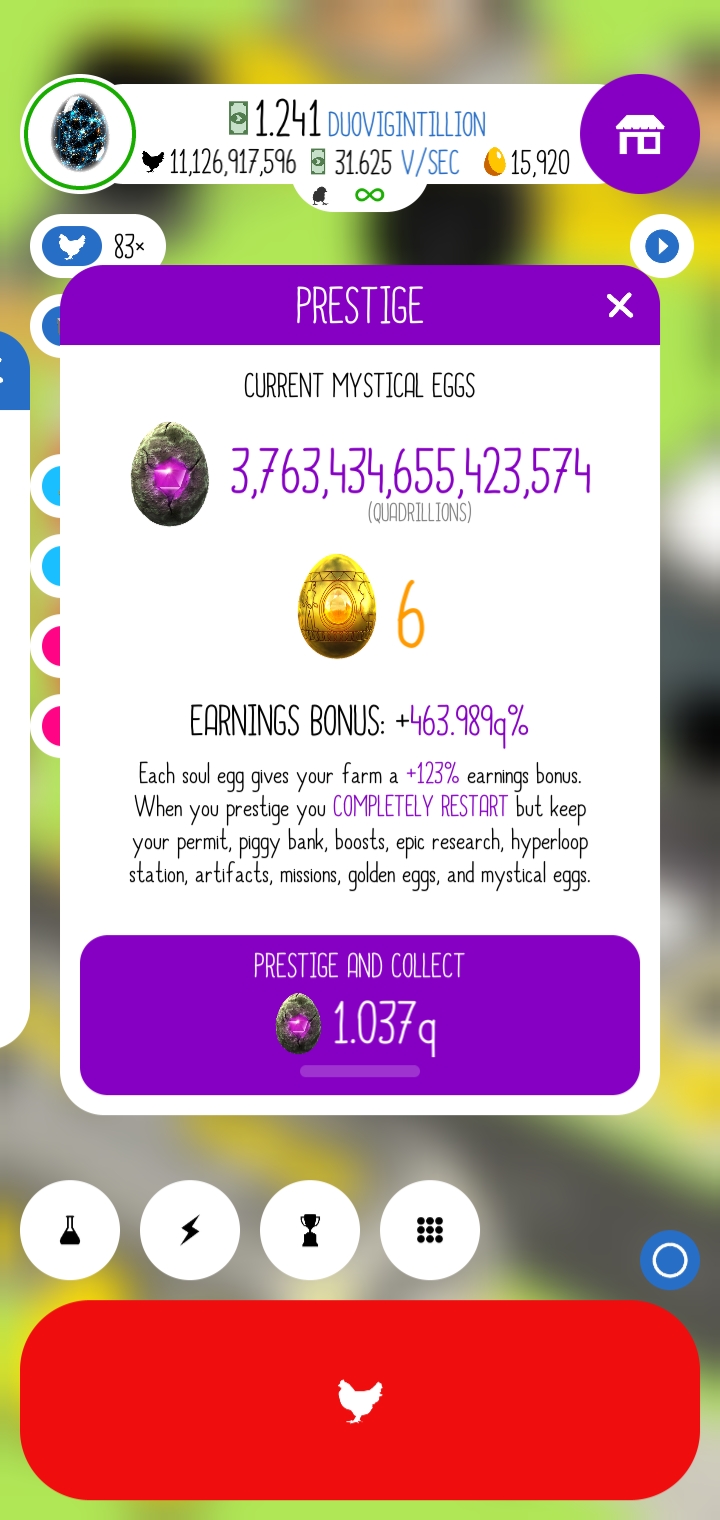 My first over 1q soul egg prestige r/EggsInc