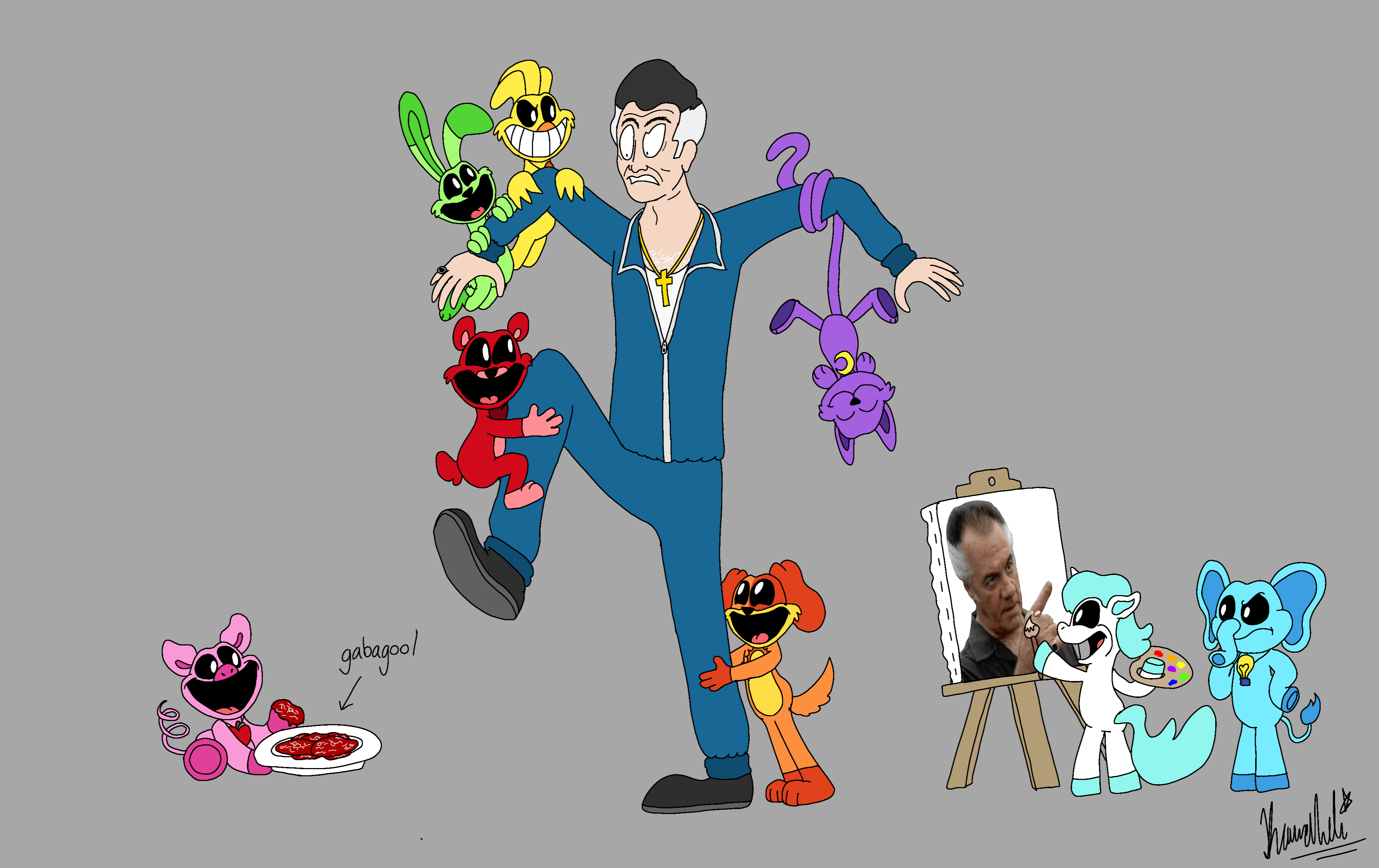 The Smiling Critters and Paulie Walnuts (art by me) r/PoppyPlaytime