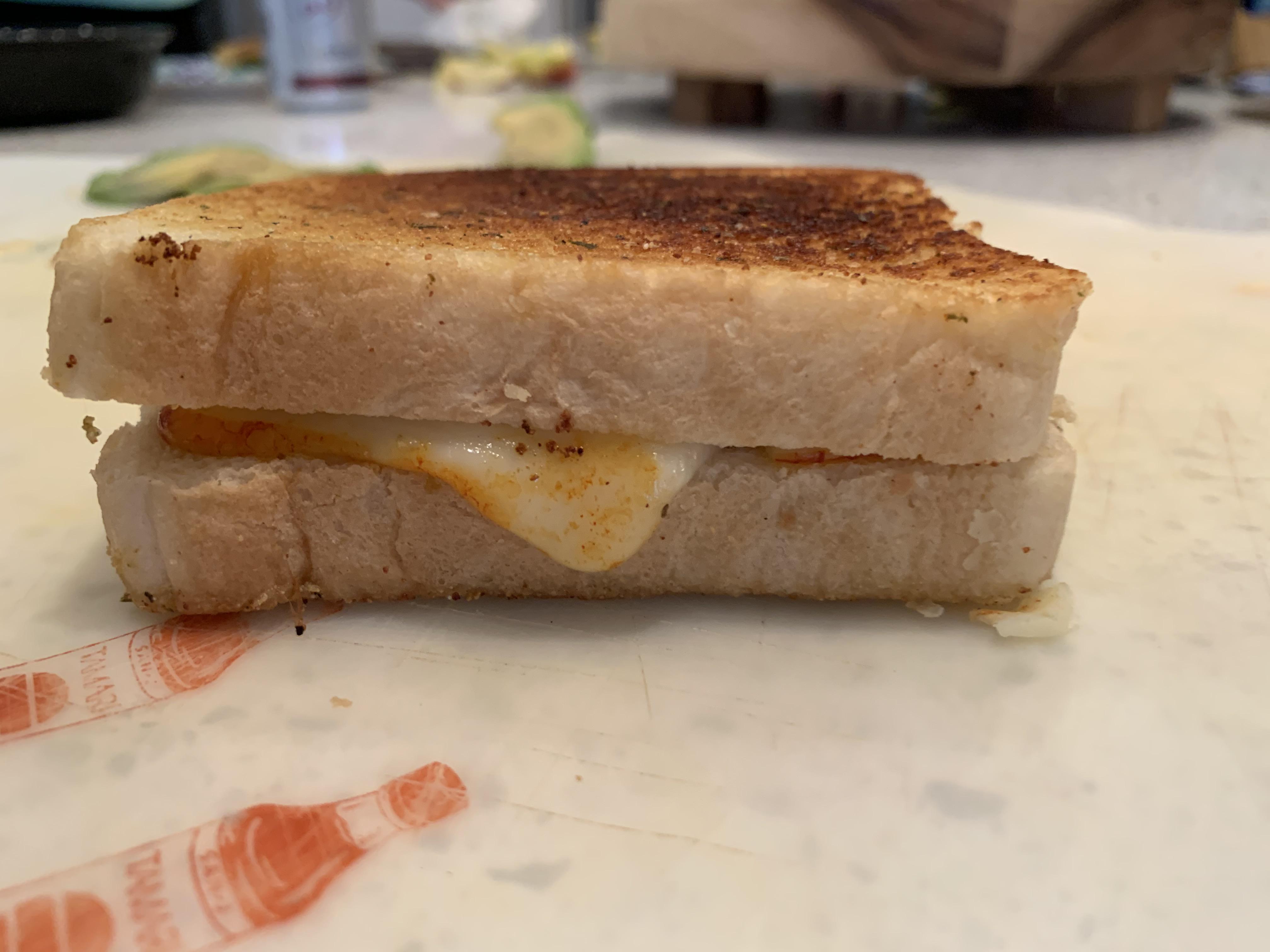 Muenster Grilled Cheese (w/bacon bits and avocado) r/grilledcheese