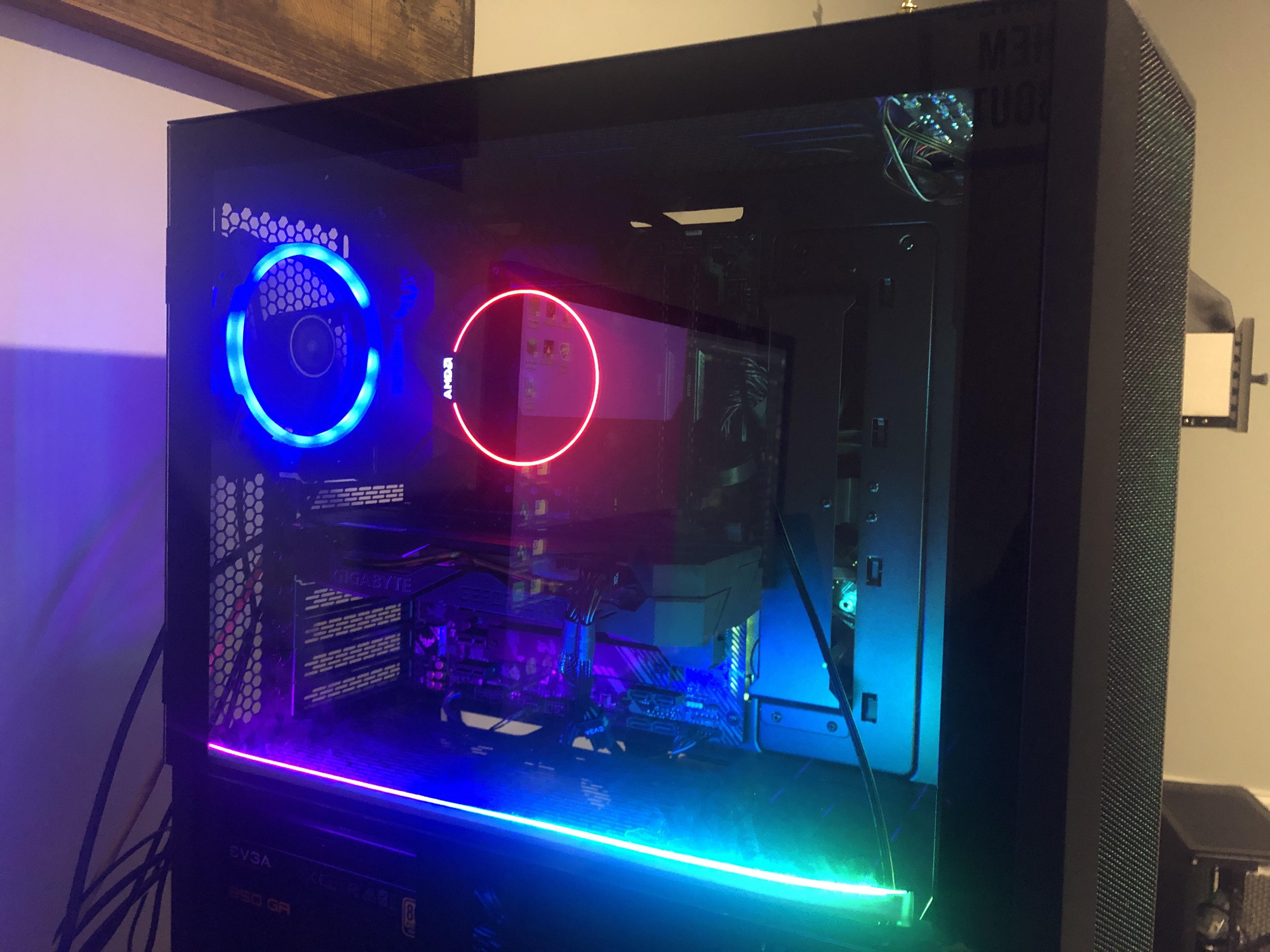 What is the best placement of the lian li rgb strip in the lian li