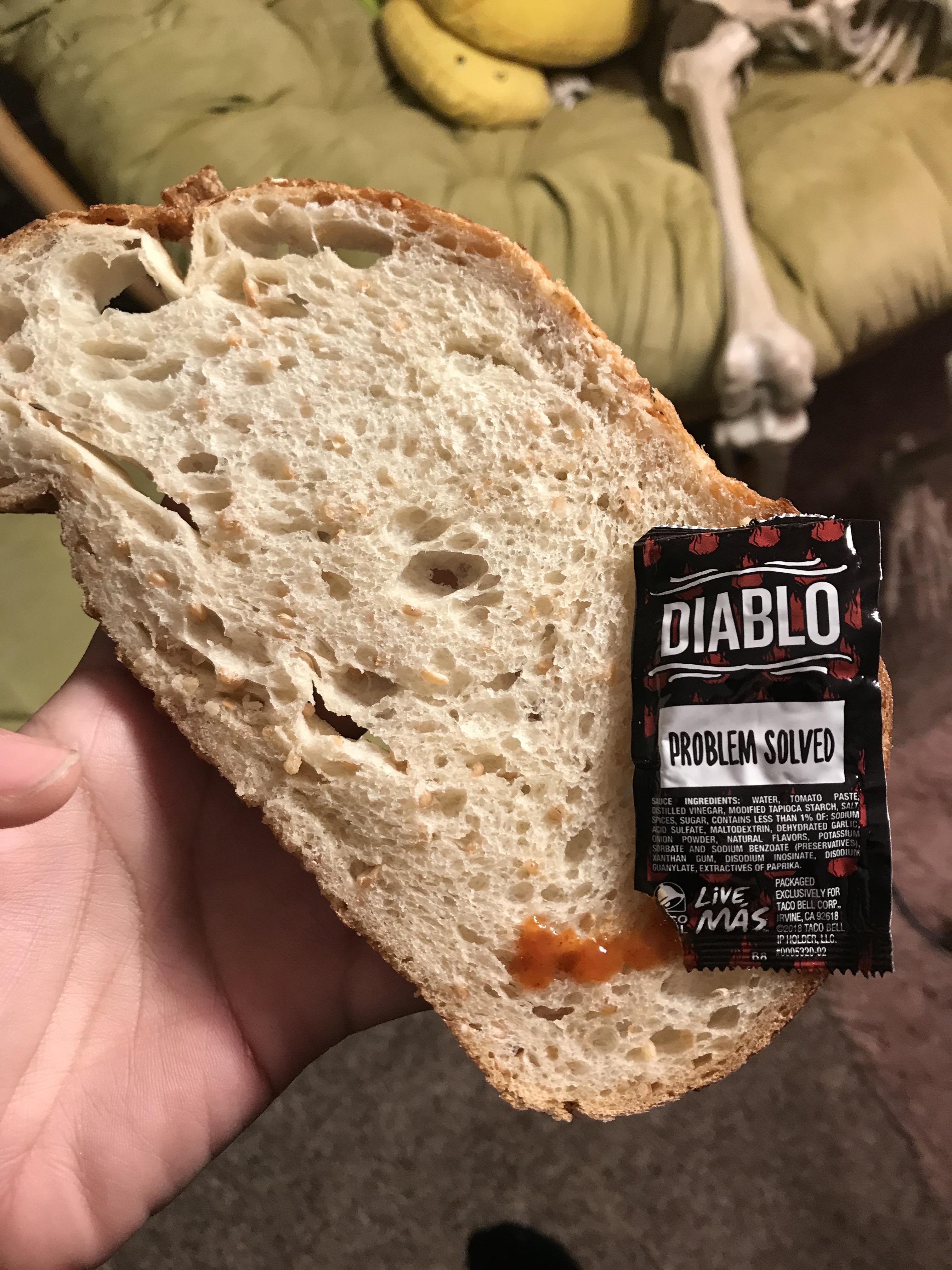 diablo sauce on sourdough bread r/highvegans