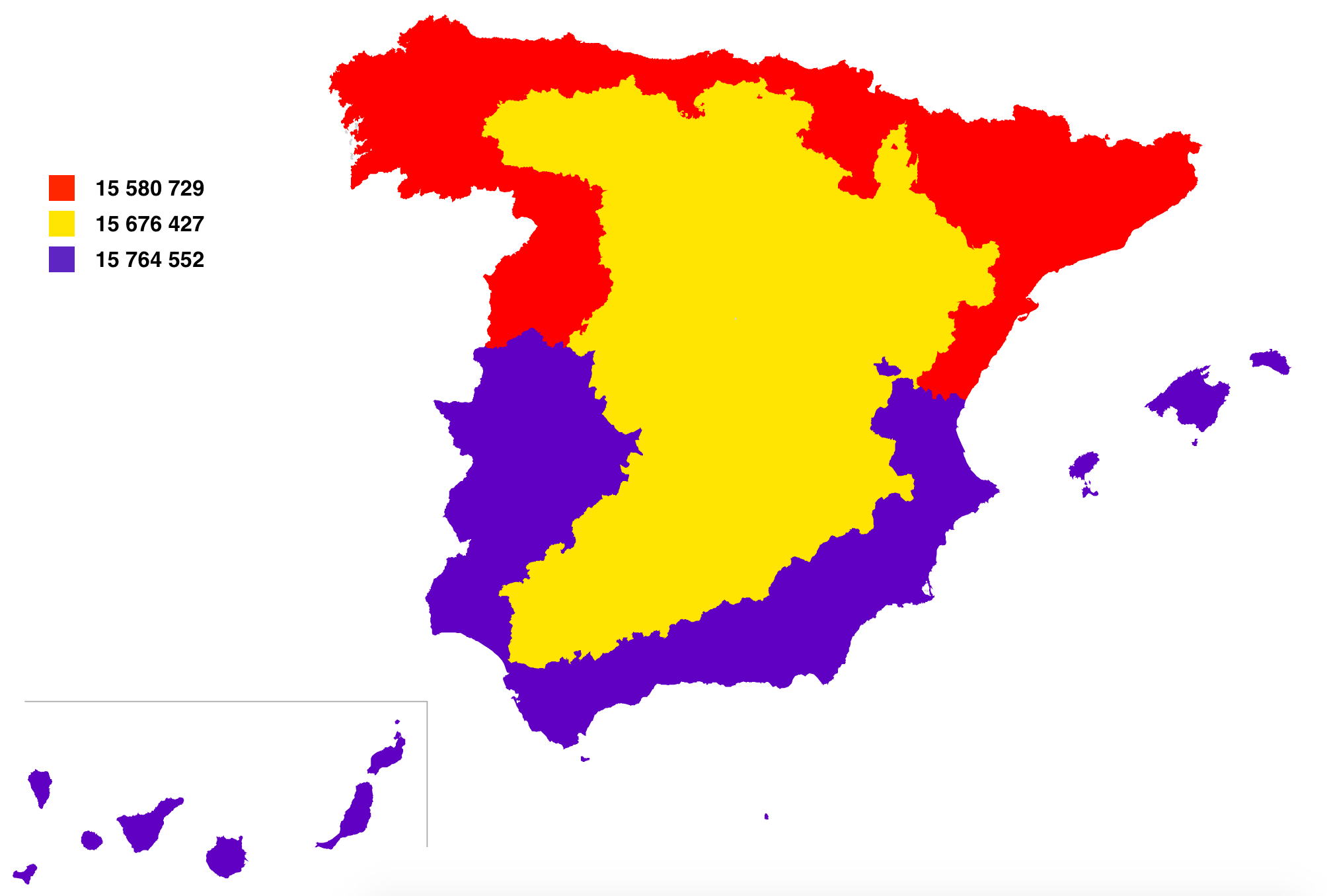 Continents and countries split into areas of equal population Vivid Maps