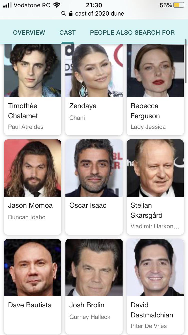 Opinions on the dune 2020 cast? I personally don’t feel like they would