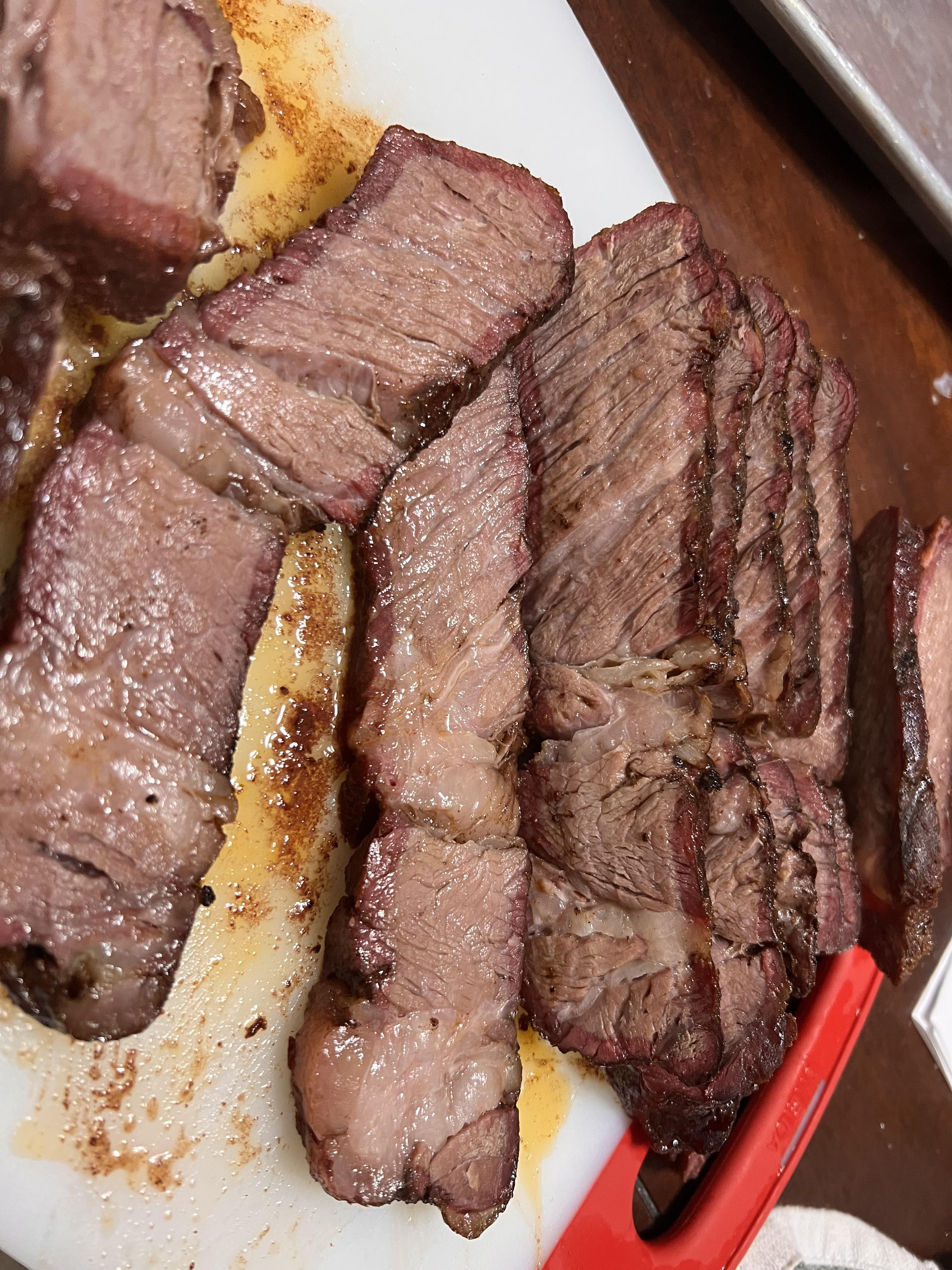 First chuck roast cooked like a brisket. Turned out pretty damn good