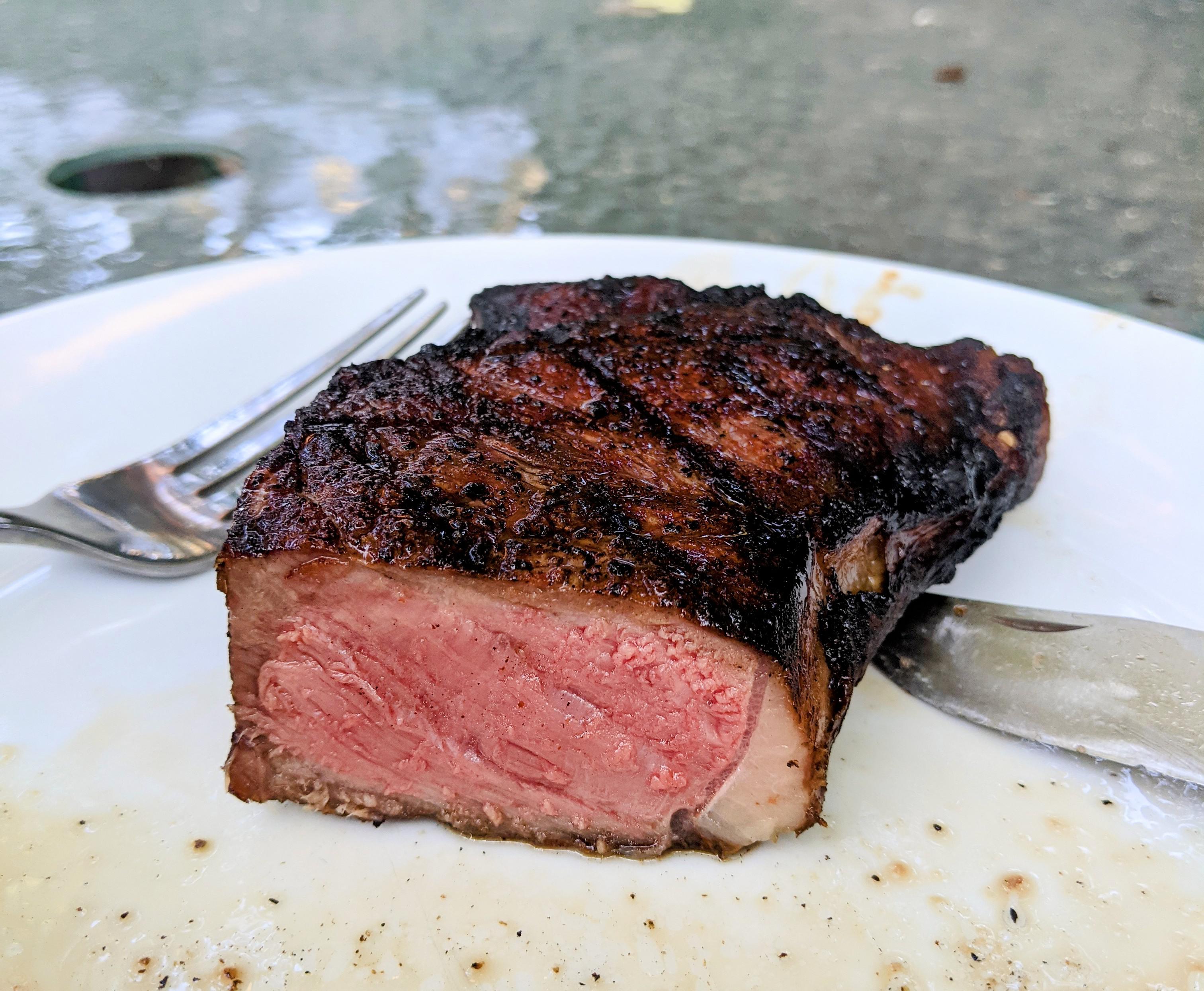 Reverse sear charcoal chimney NY strip r/steak