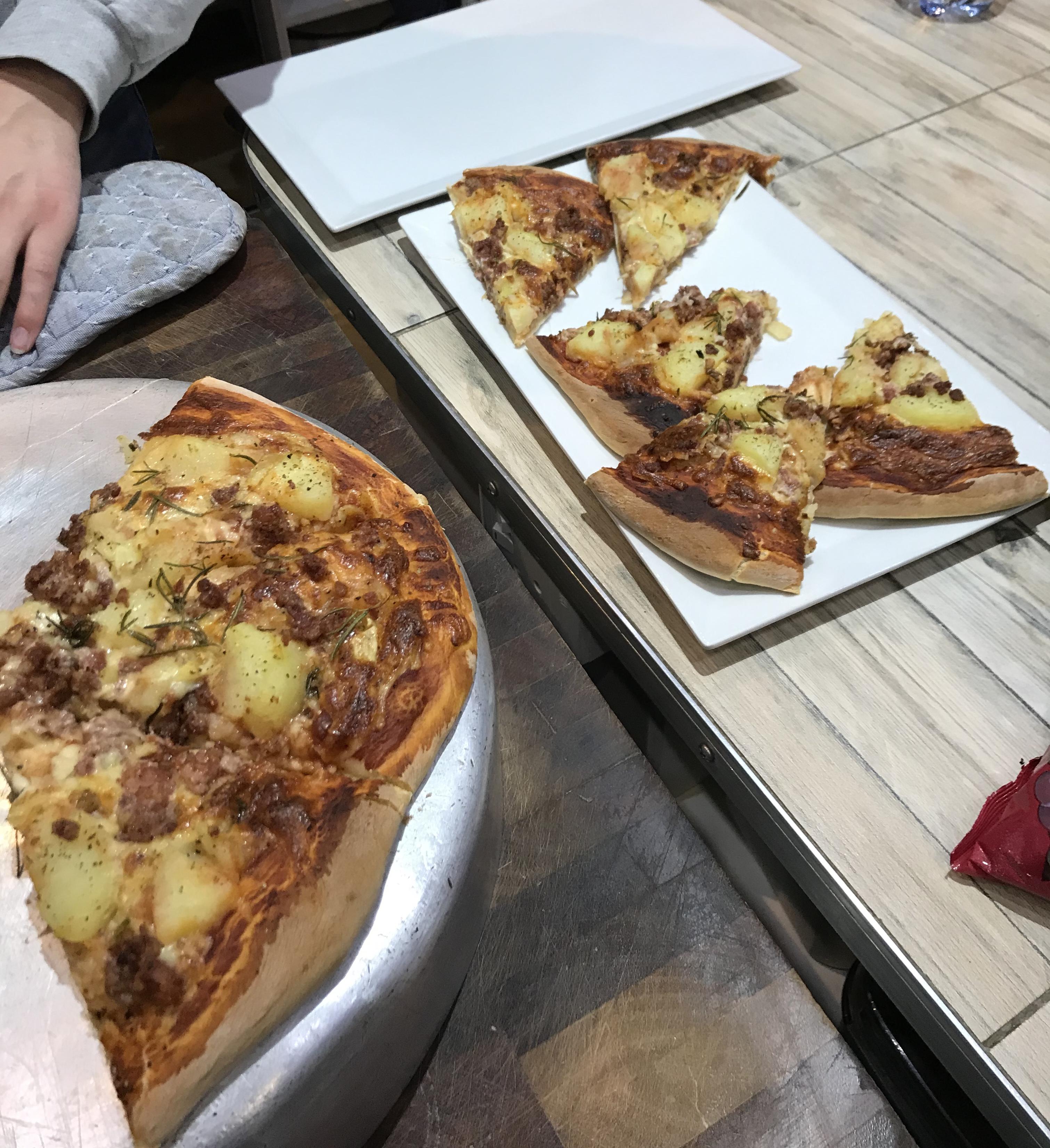 Italian sausage, potato and rosemary pizza r/Cheap_Meals