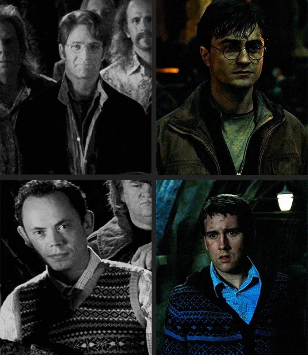 Harry Potter and Neville Longbottom wore similar clothes, during the