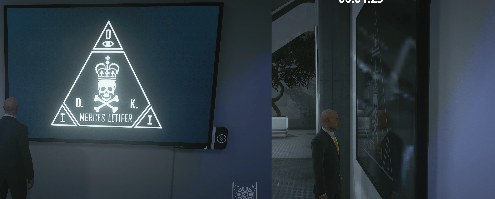 Hitman 3 Depending on the camera angle, monitors show show a brighter